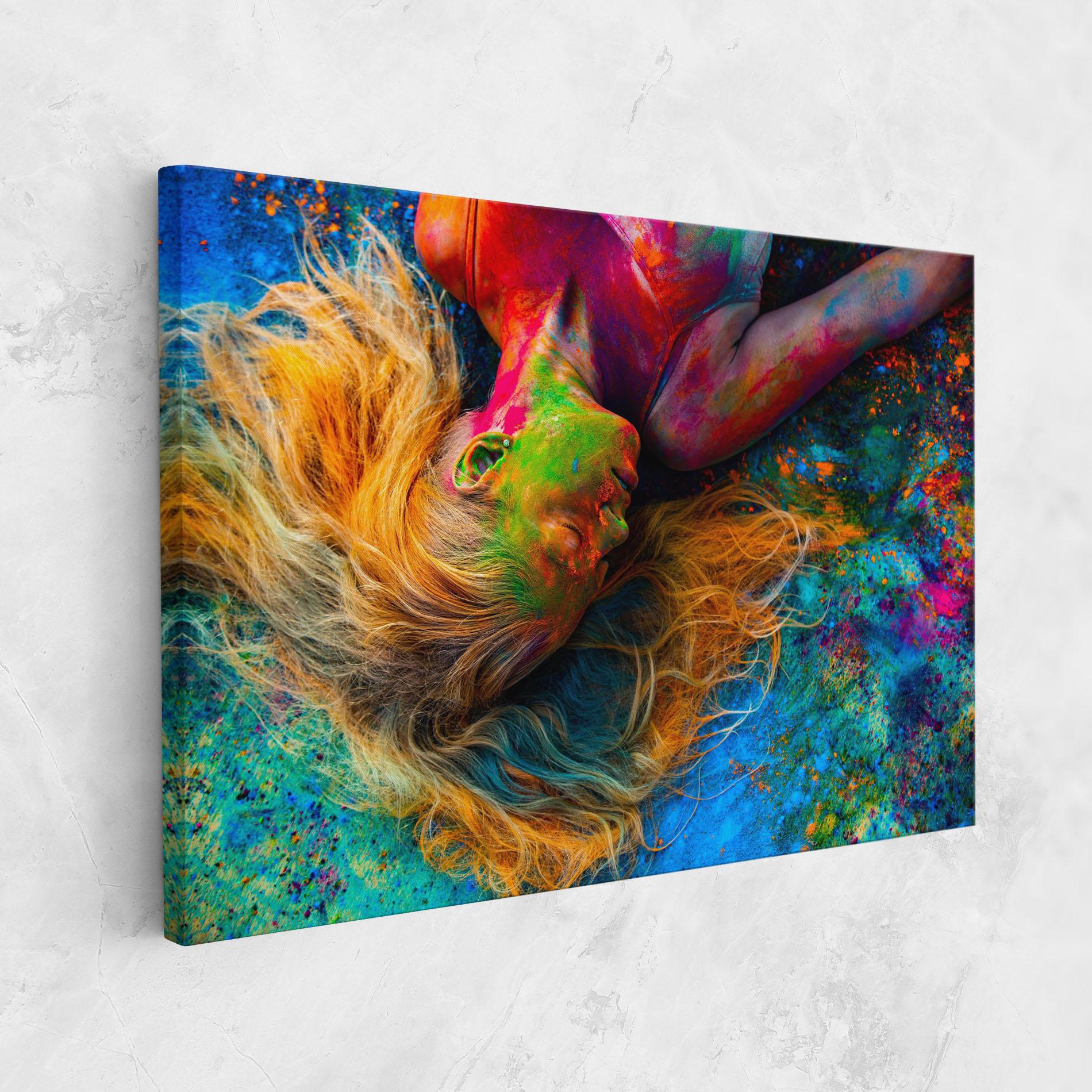 Vászonkép Powder Holi Woman mockup 1