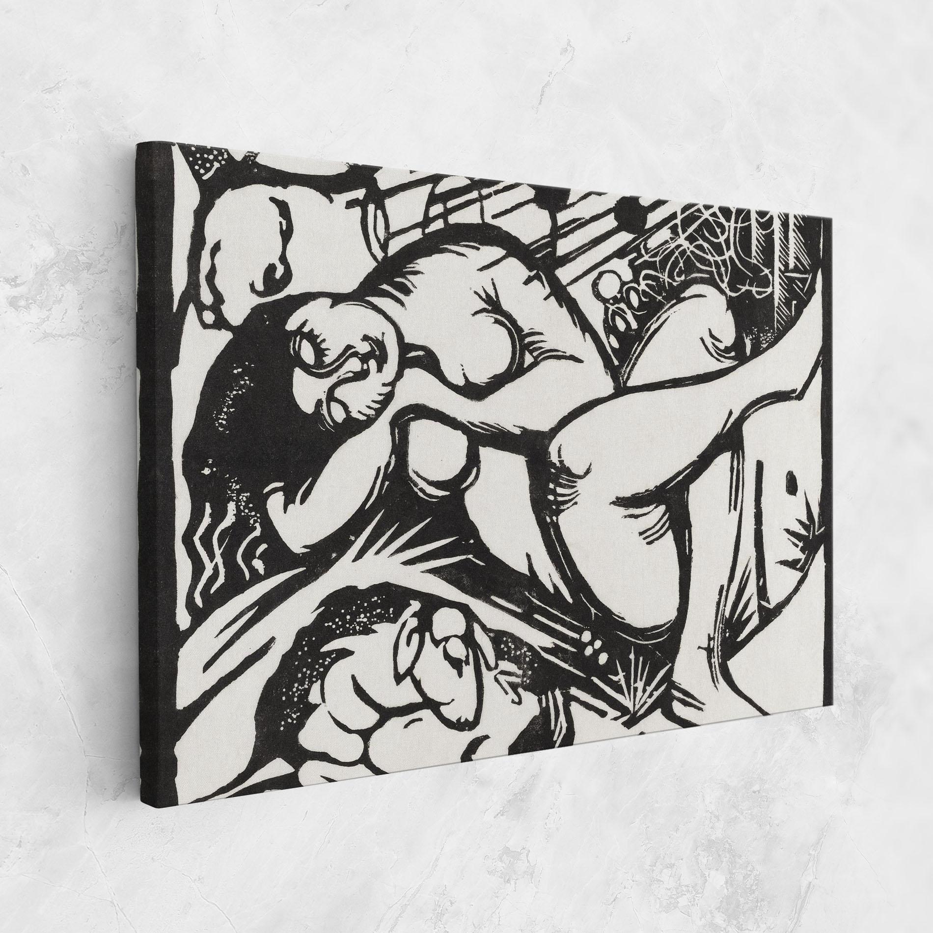 Vászonkép Woman Drawing mockup 1