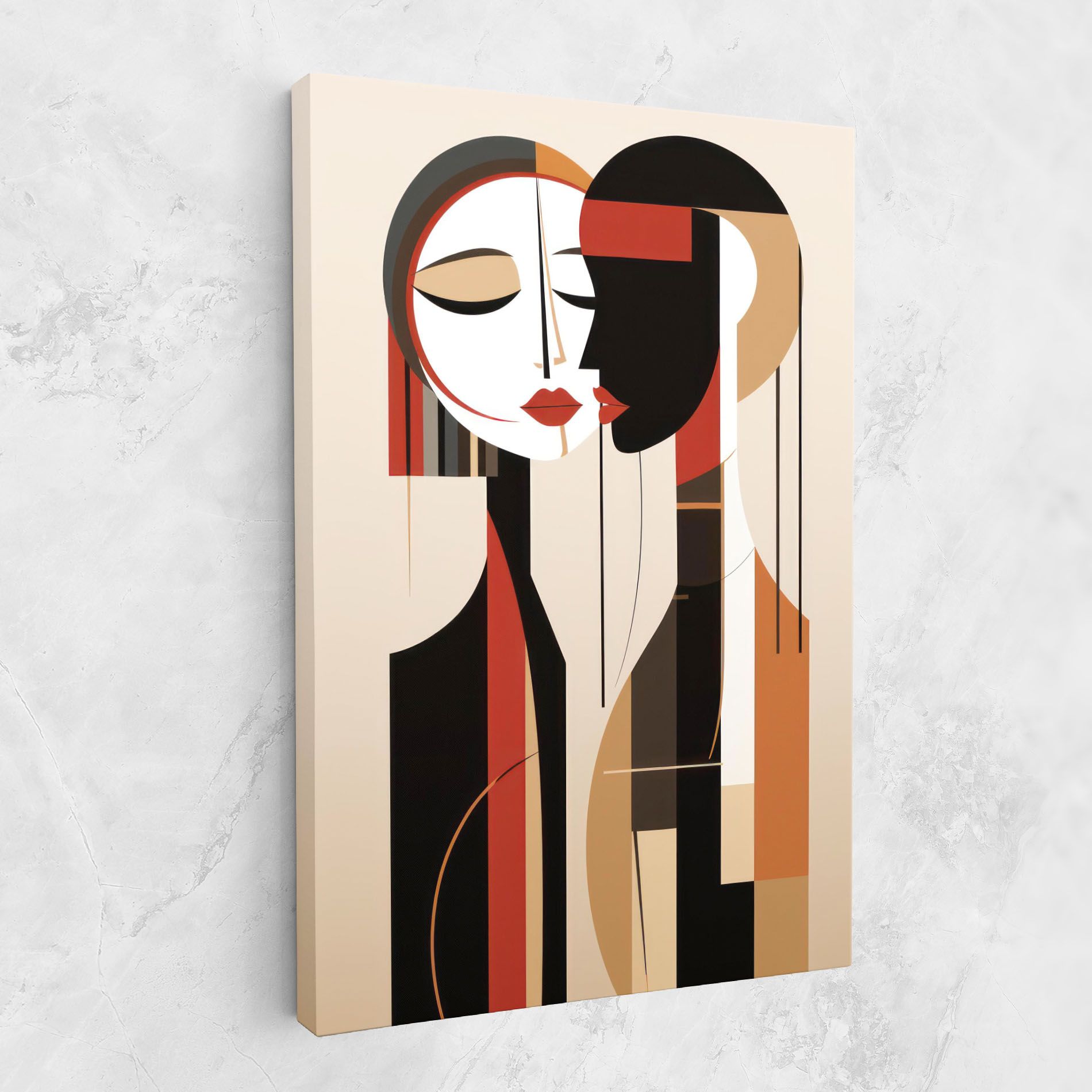 Abstract Couple Kissing mockup 1