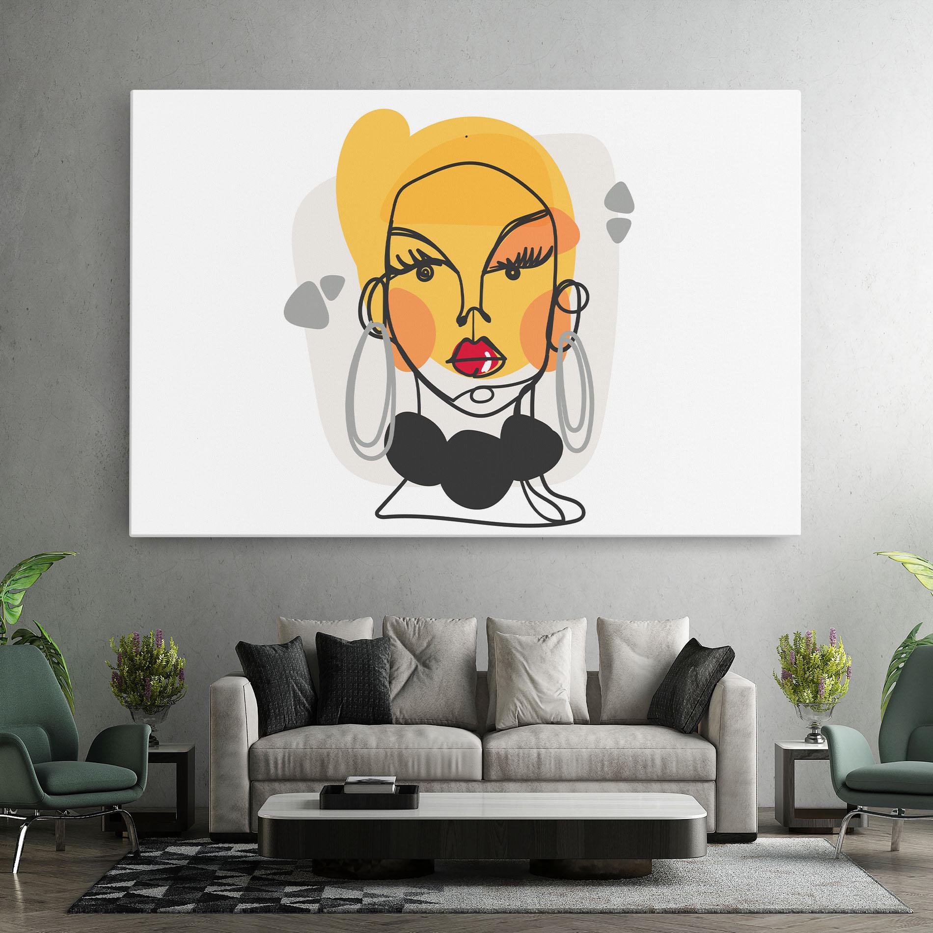 Vászonkép Abstract Blonde Face mockup 7