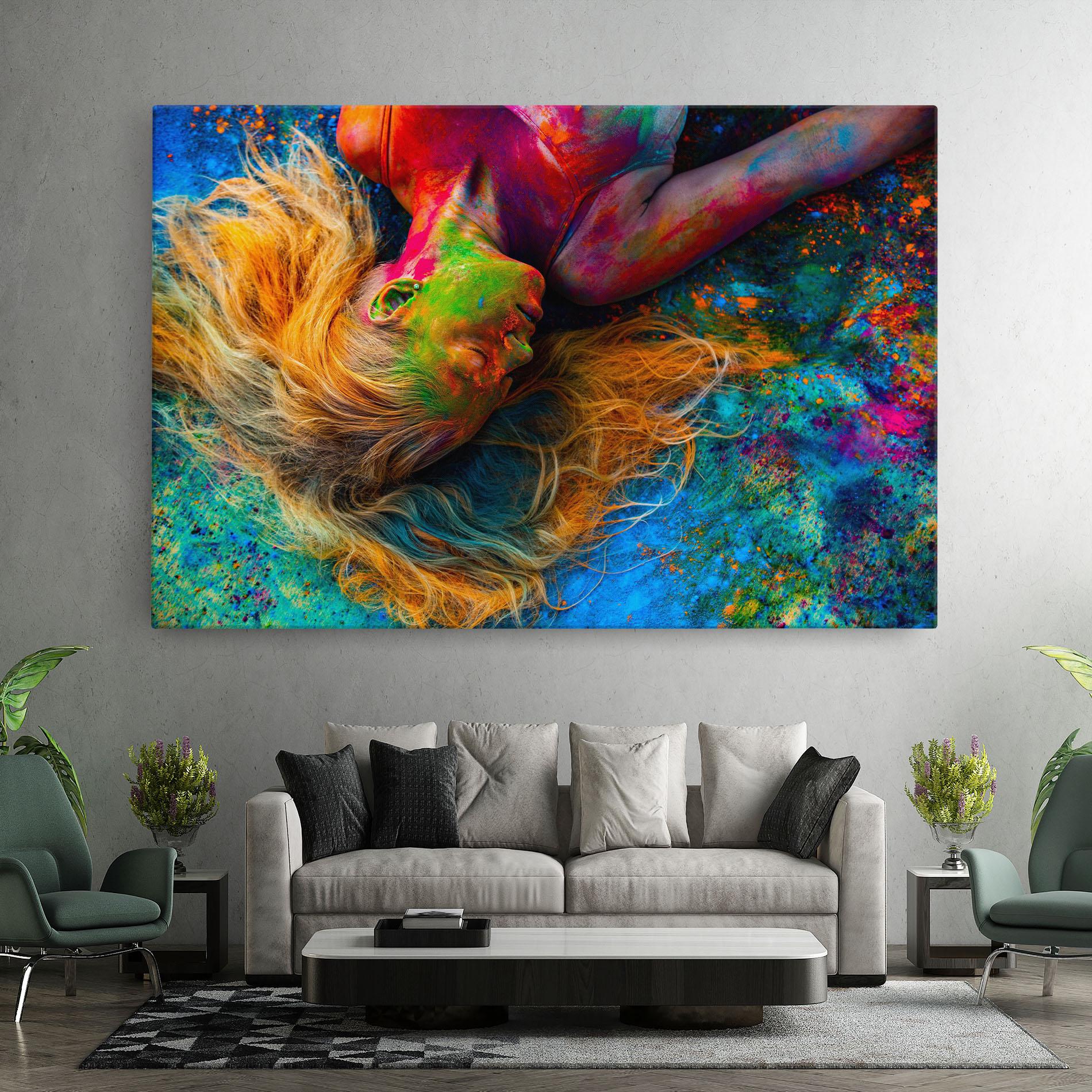 Vászonkép Powder Holi Woman mockup 7