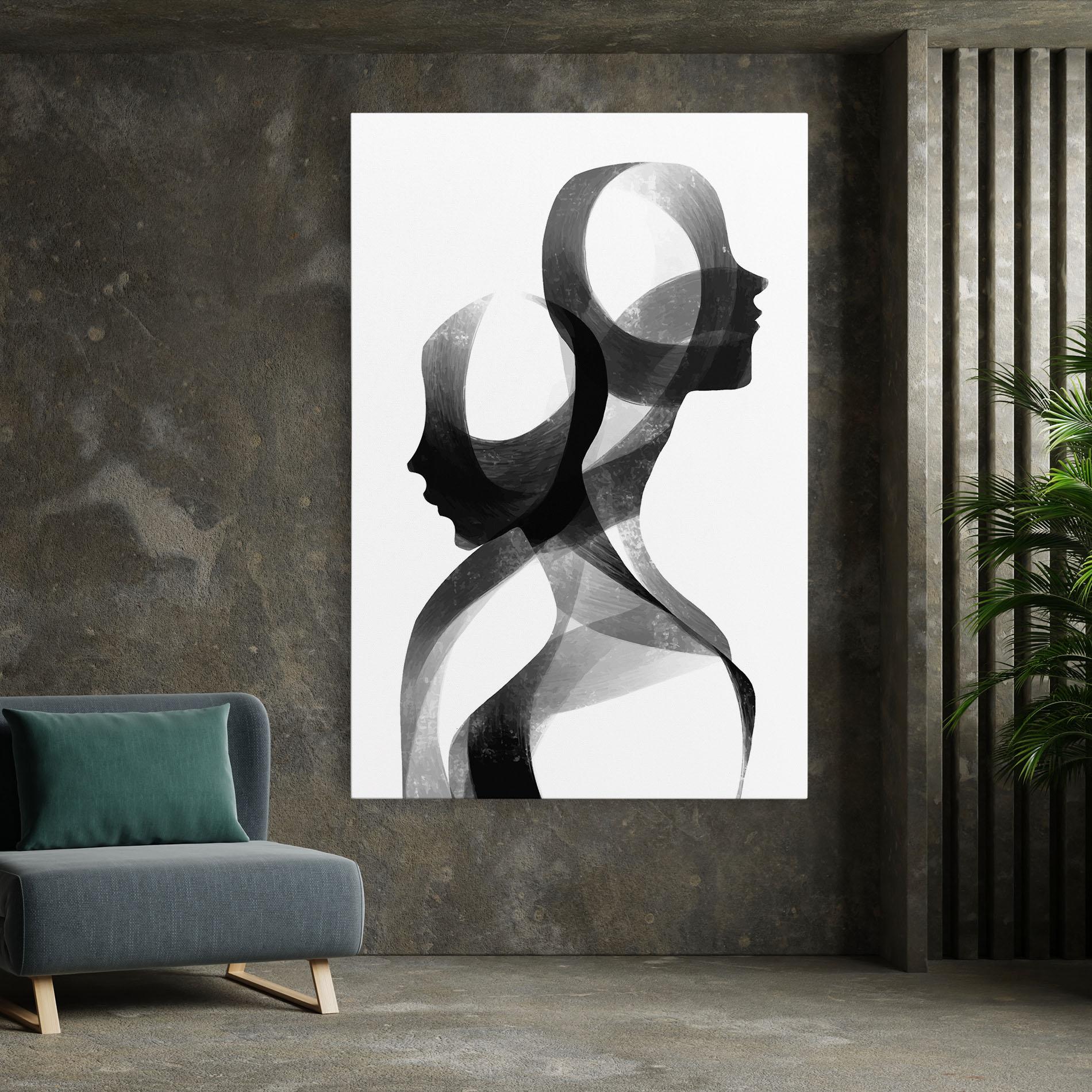 Vászonkép Abstract Grey Couple mockup 7