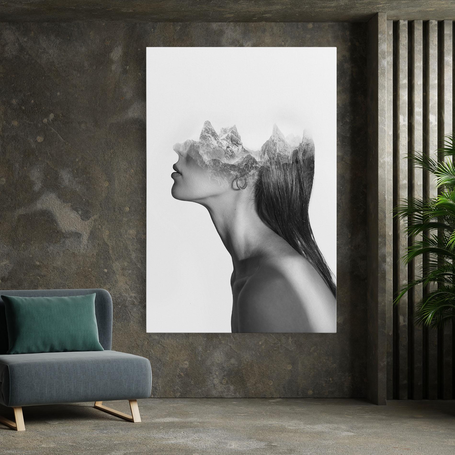 Vászonkép Woman Mountains View mockup 7