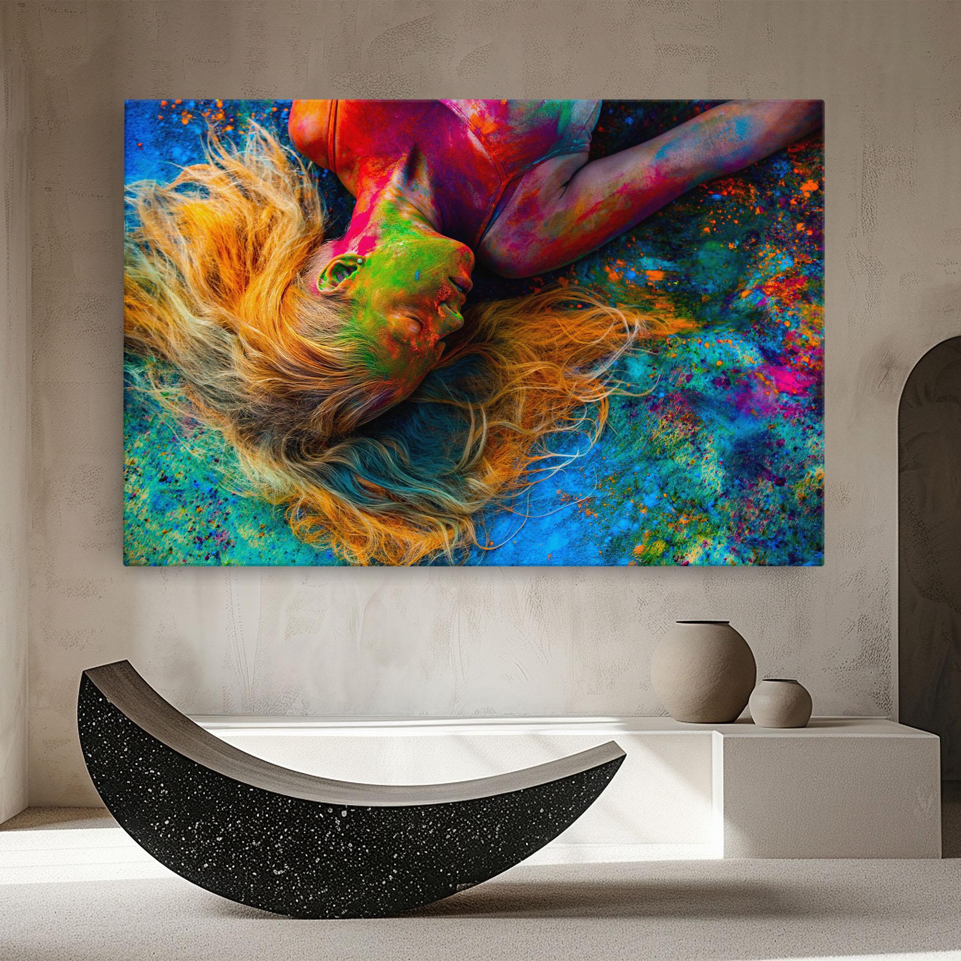 Vászonkép Powder Holi Woman mockup 8