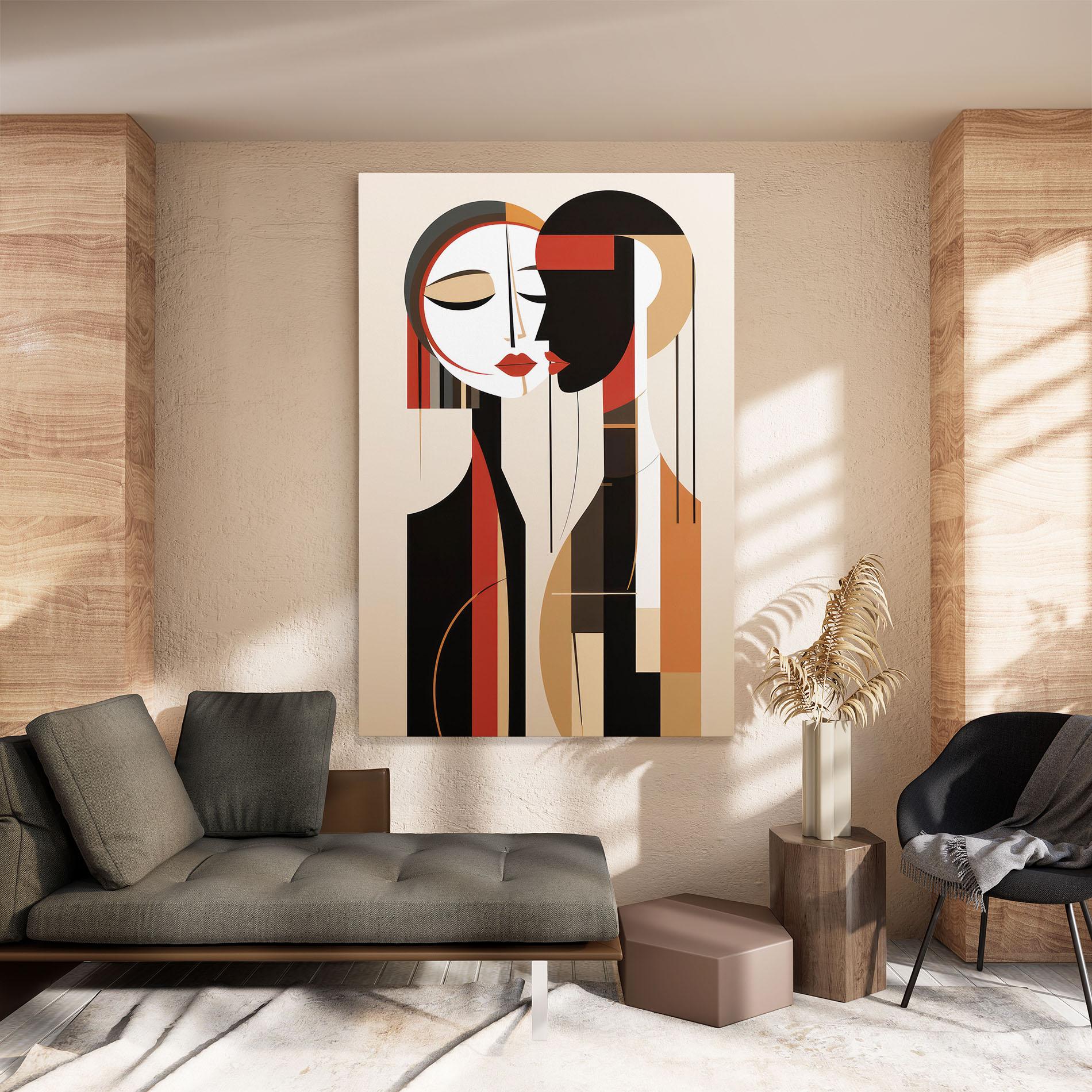 Vászonkép Abstract Couple Kissing mockup 8