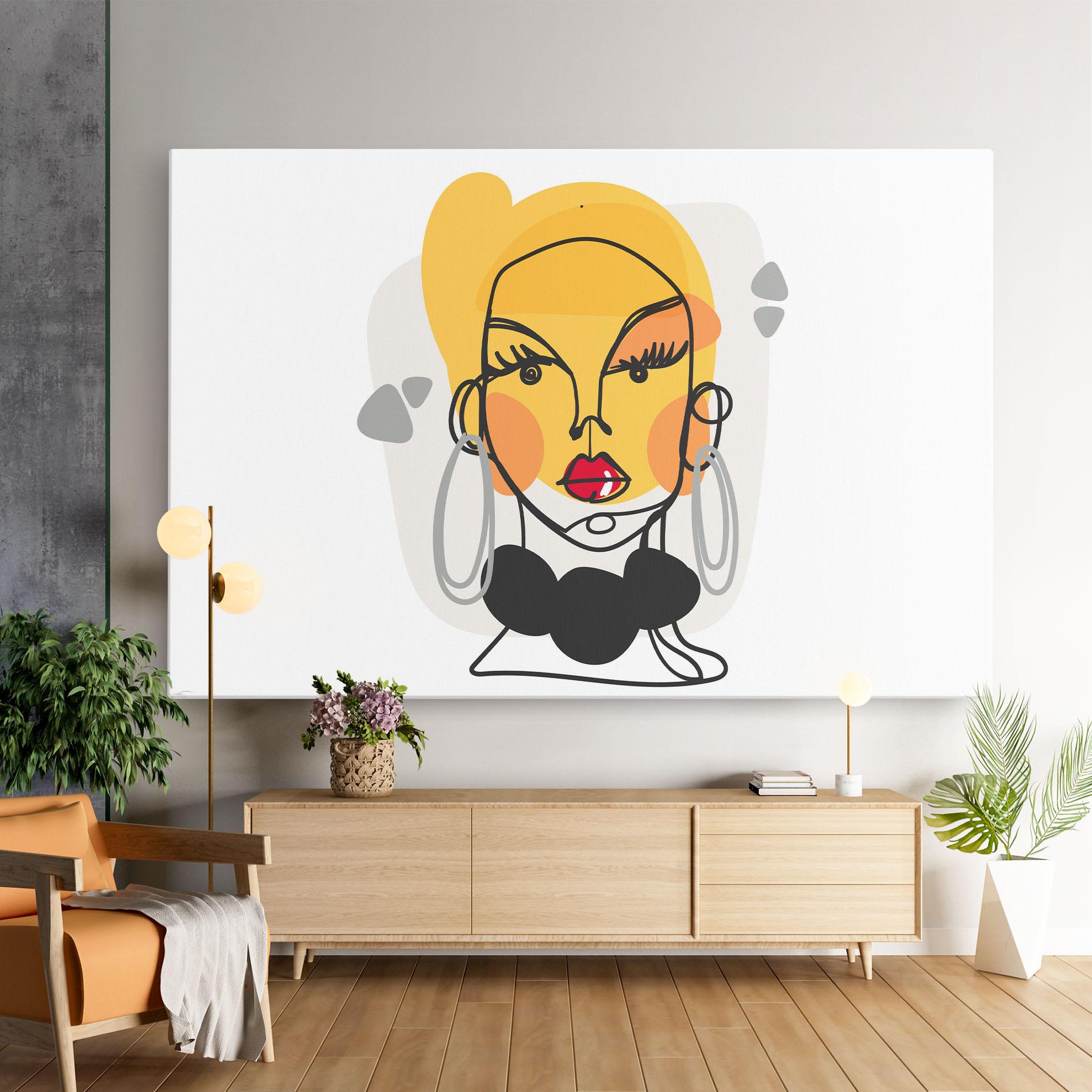 Vászonkép Abstract Blonde Face mockup 9