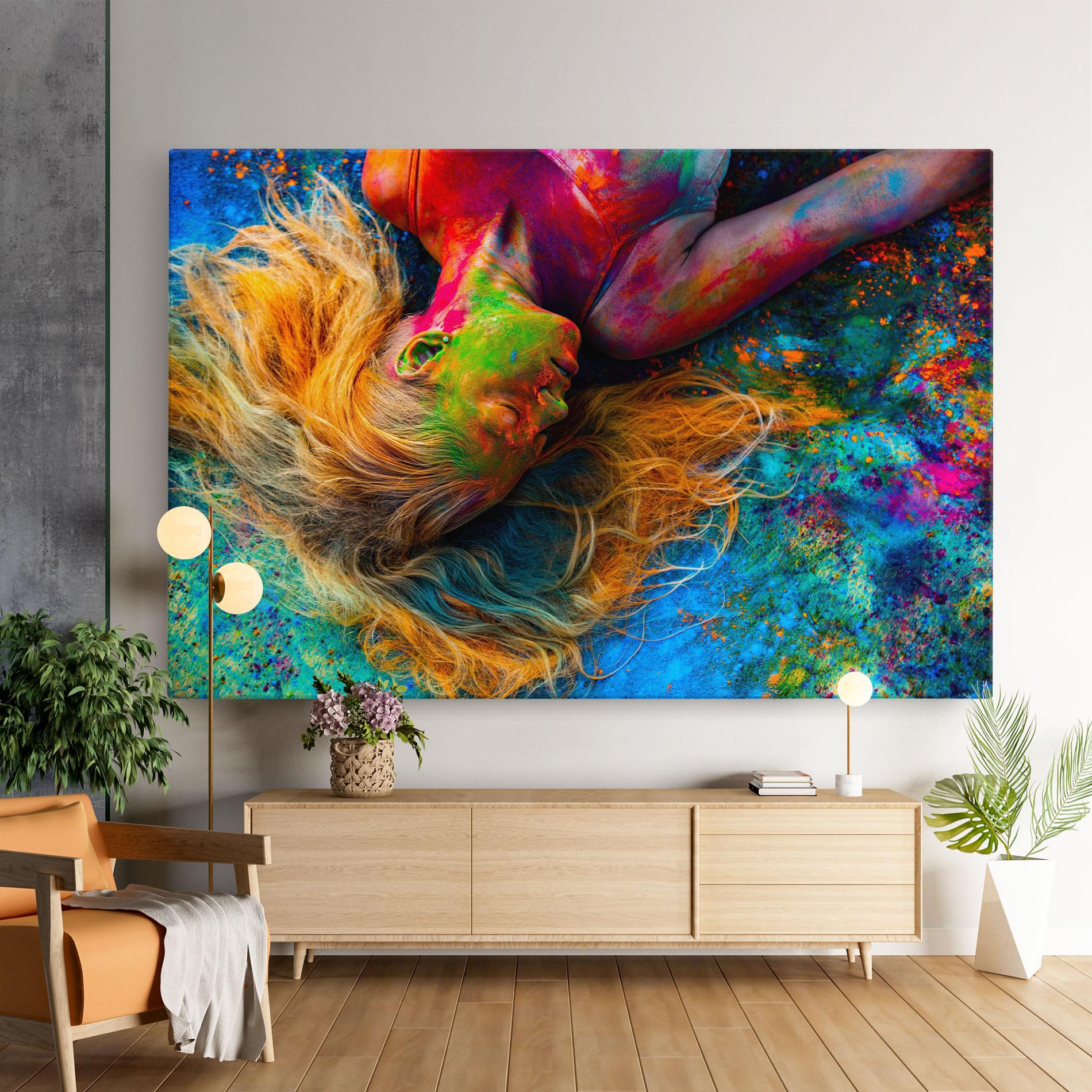 Vászonkép Powder Holi Woman mockup 9