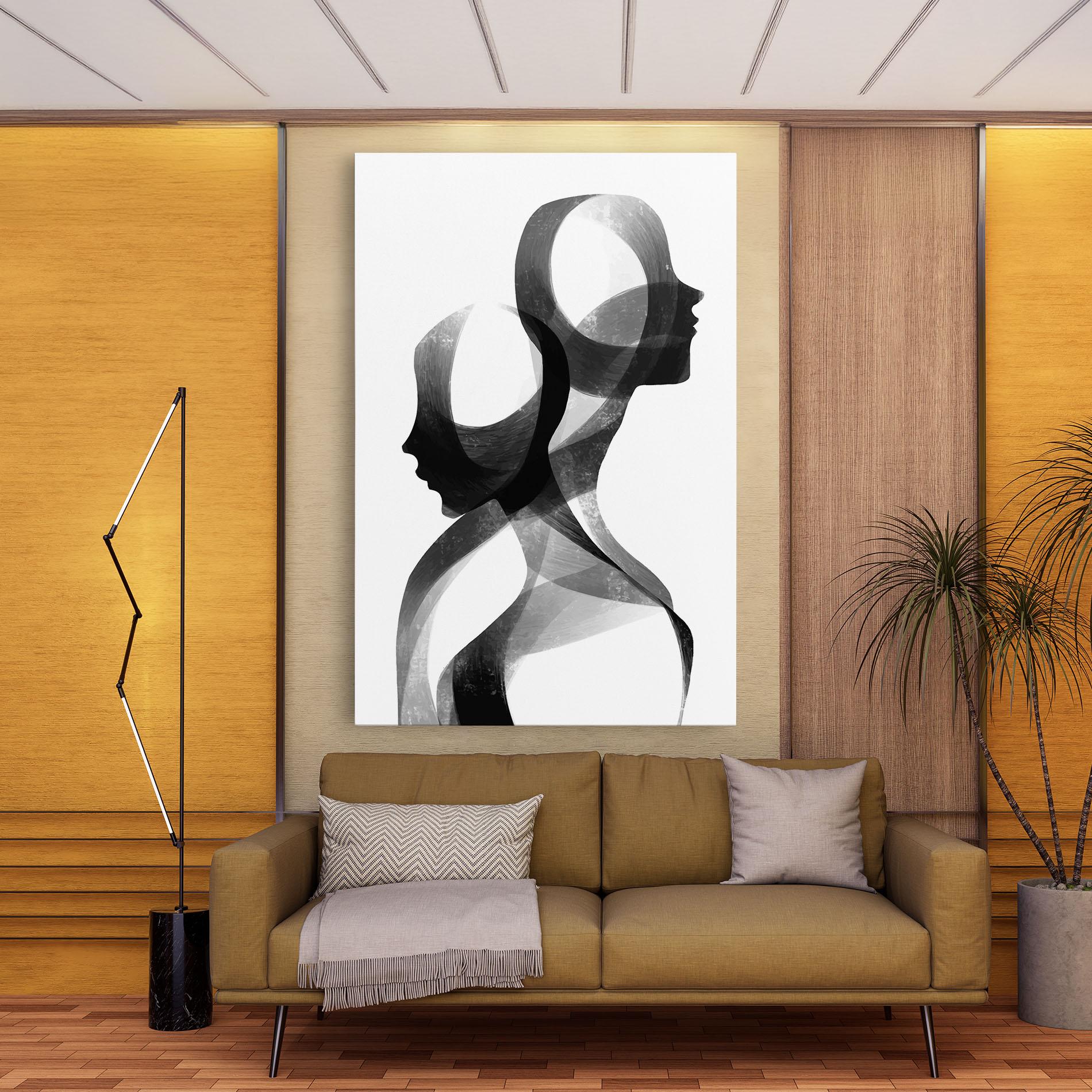 Vászonkép Abstract Grey Couple mockup 9