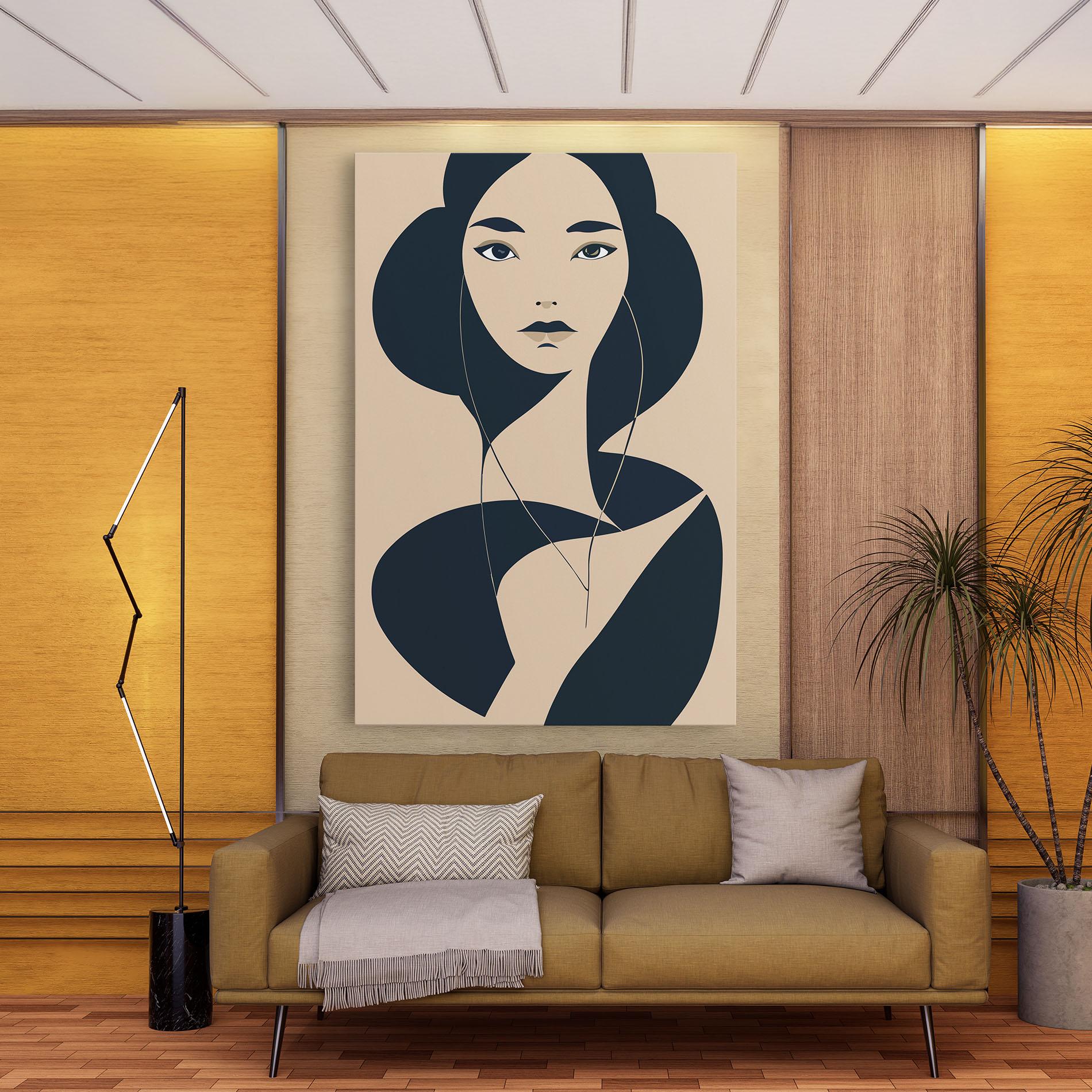 Vászonkép Cream Blue Woman mockup 9