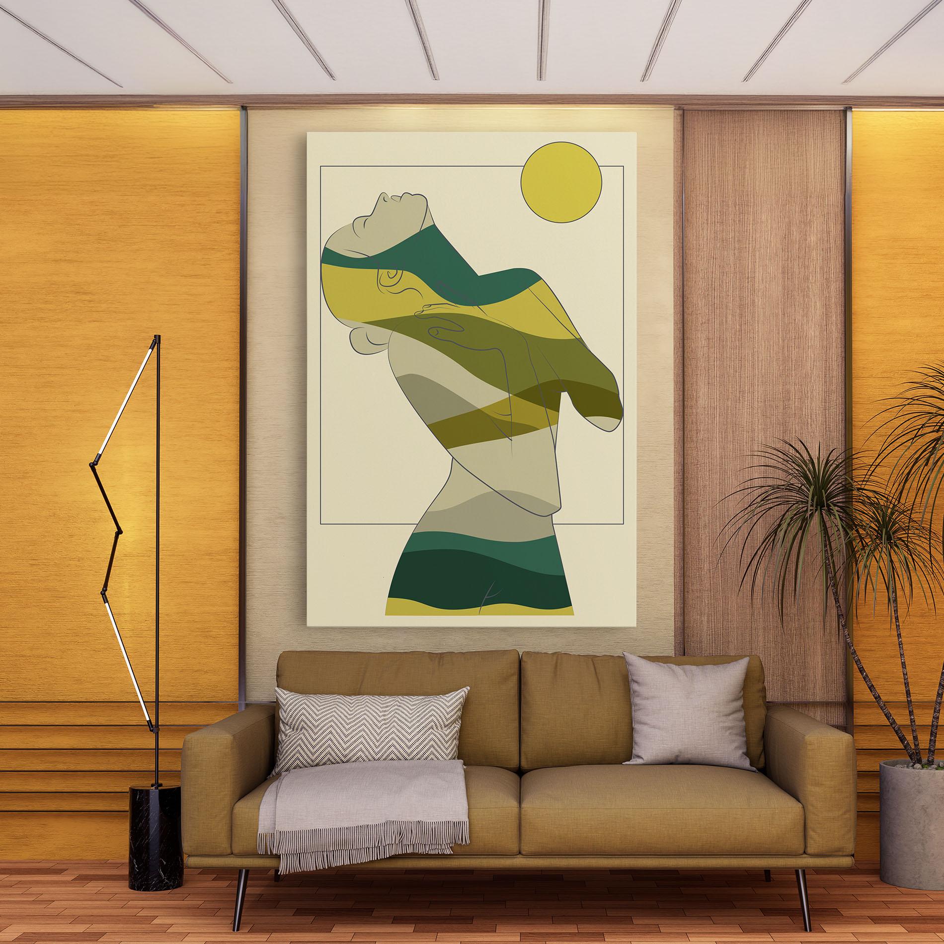 Vászonkép Green Nature Woman mockup 9