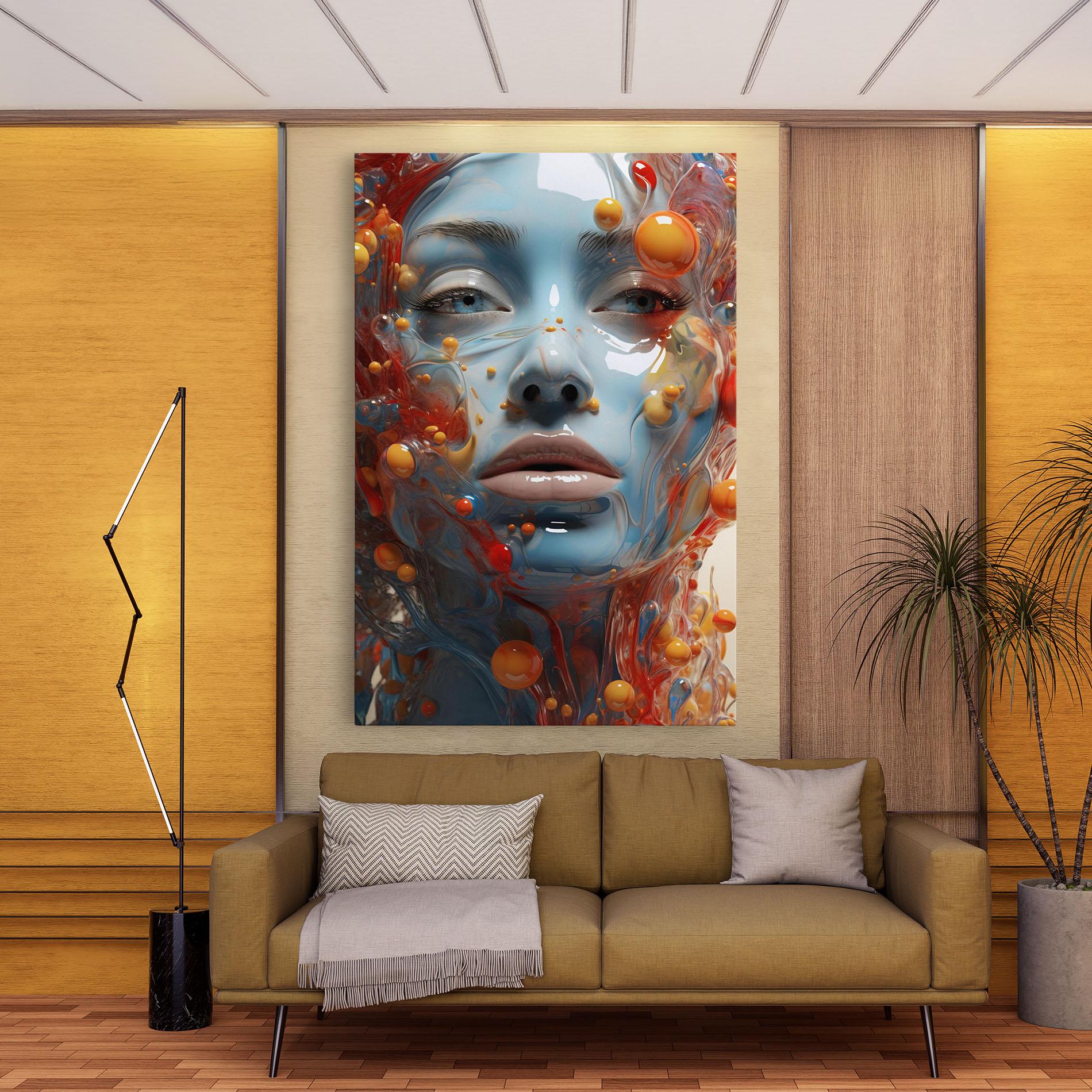 Vászonkép Pretty Blue Face mockup 9