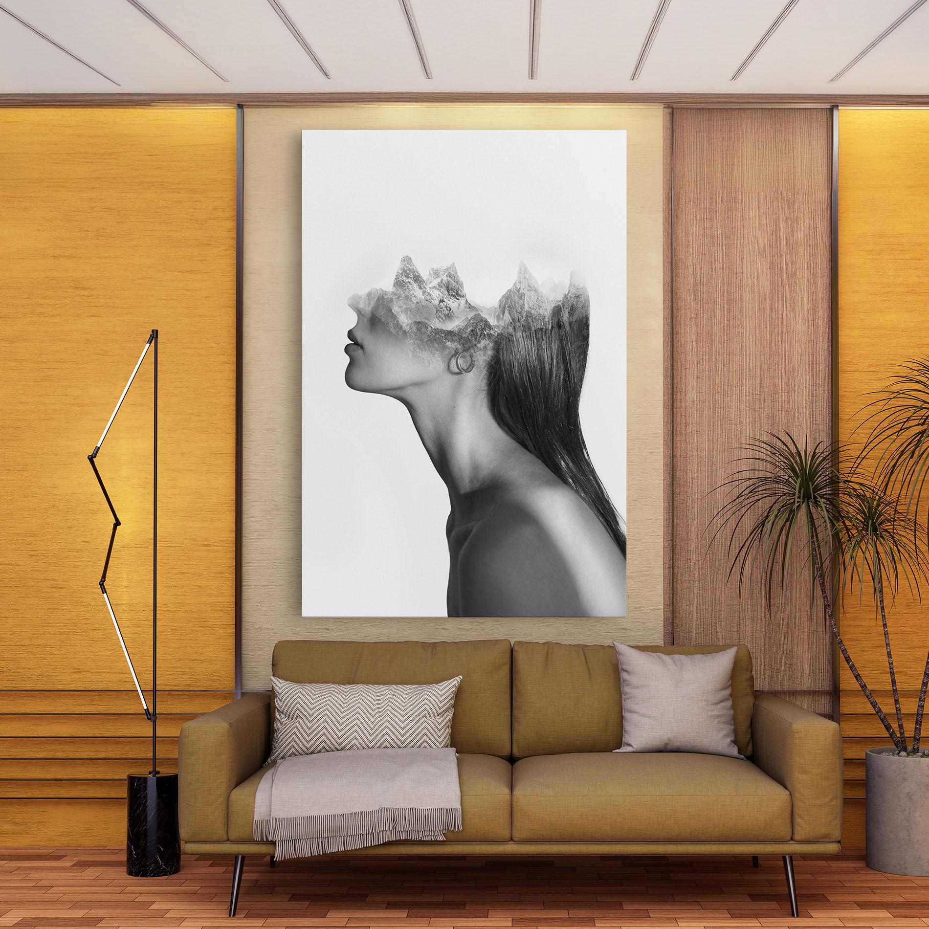 Vászonkép Woman Mountains View mockup 9