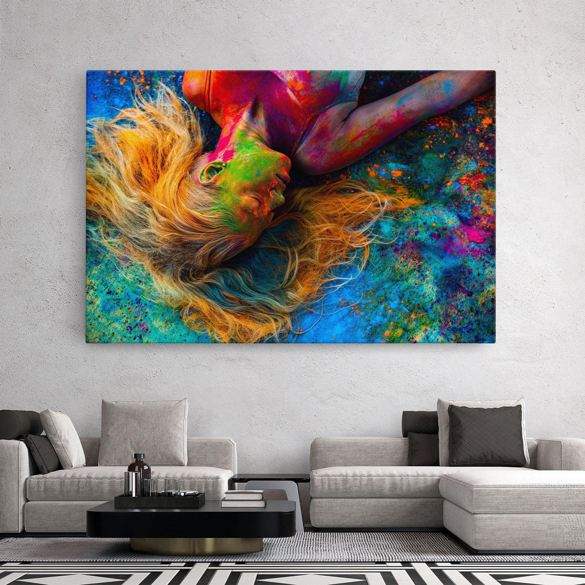 Vászonkép Powder Holi Woman mockup 2