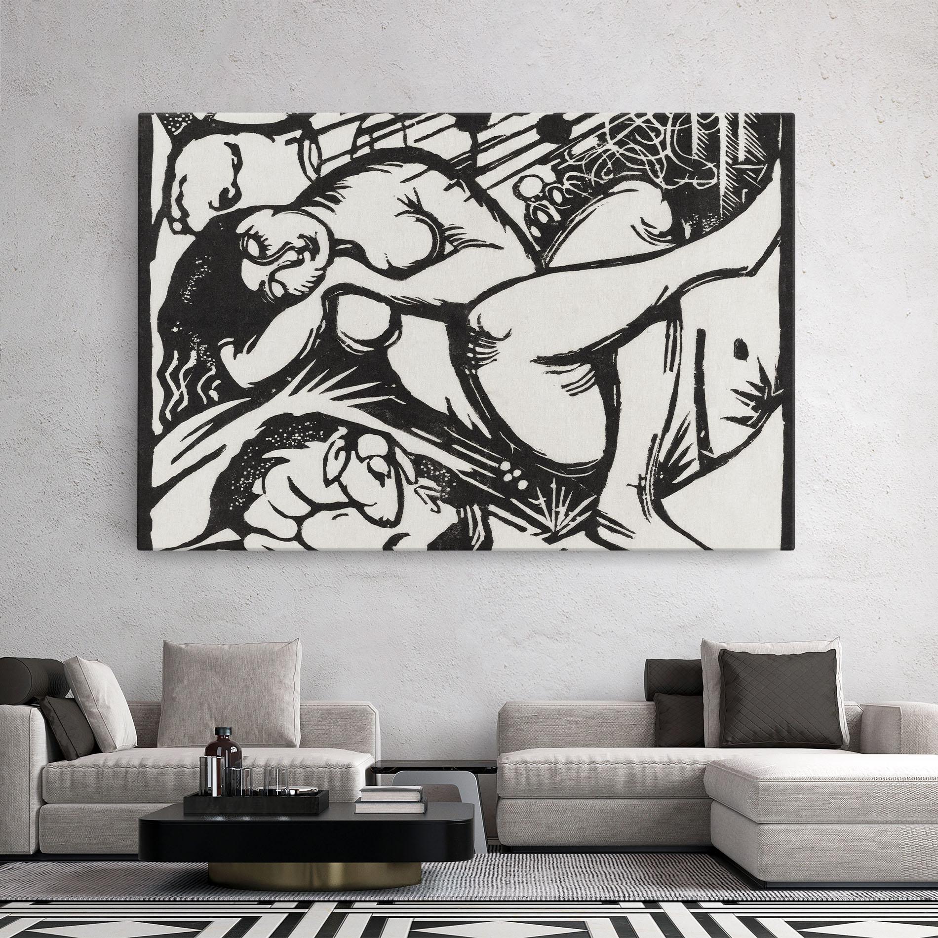 Vászonkép Woman Drawing mockup 2