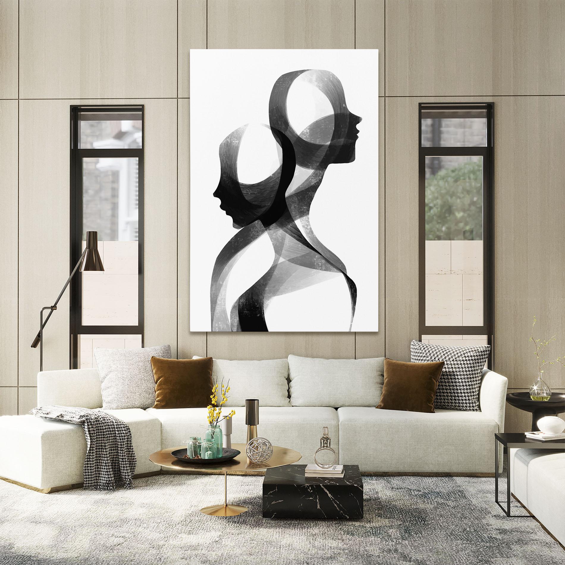 Vászonkép Abstract Grey Couple mockup 2