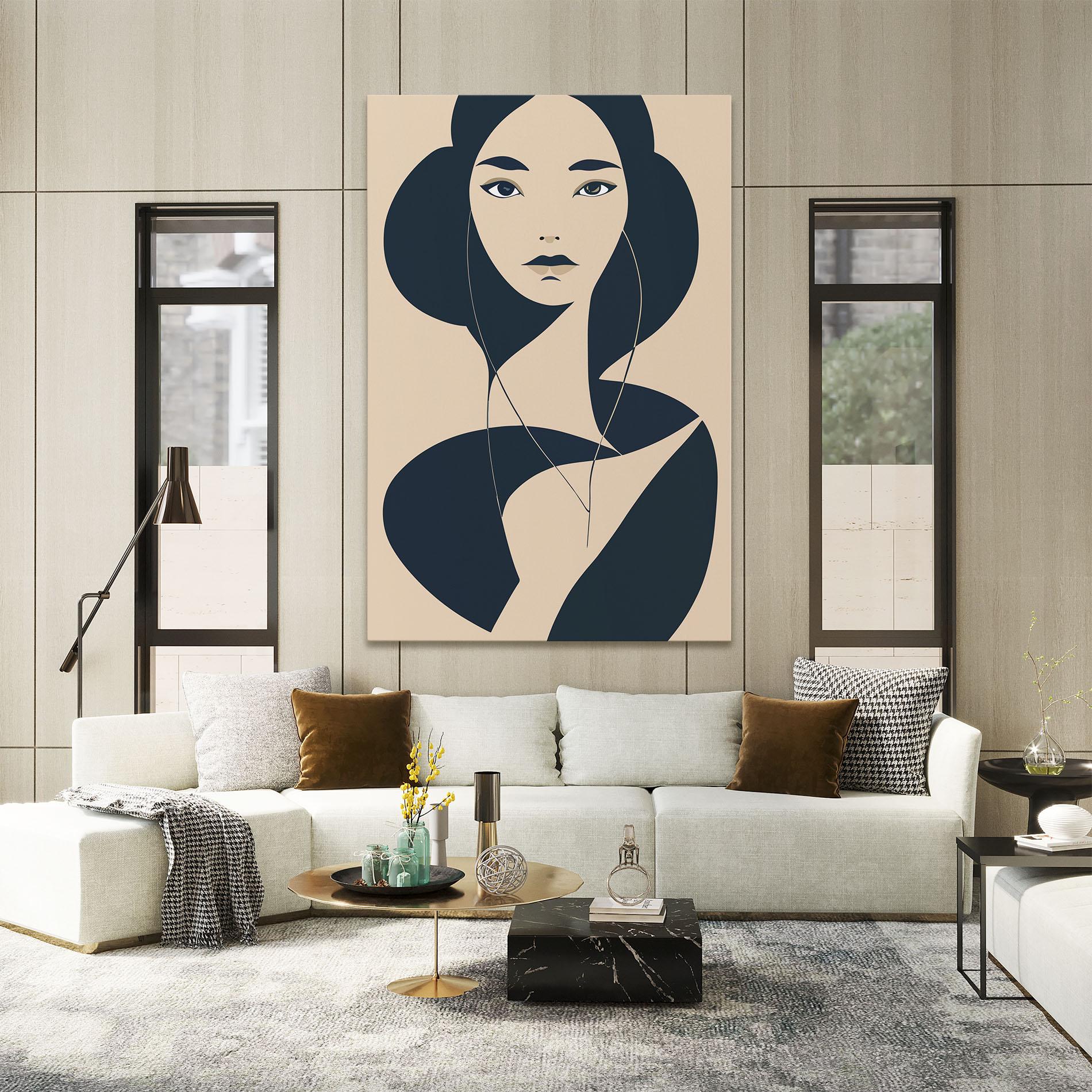 Vászonkép Cream Blue Woman mockup 2