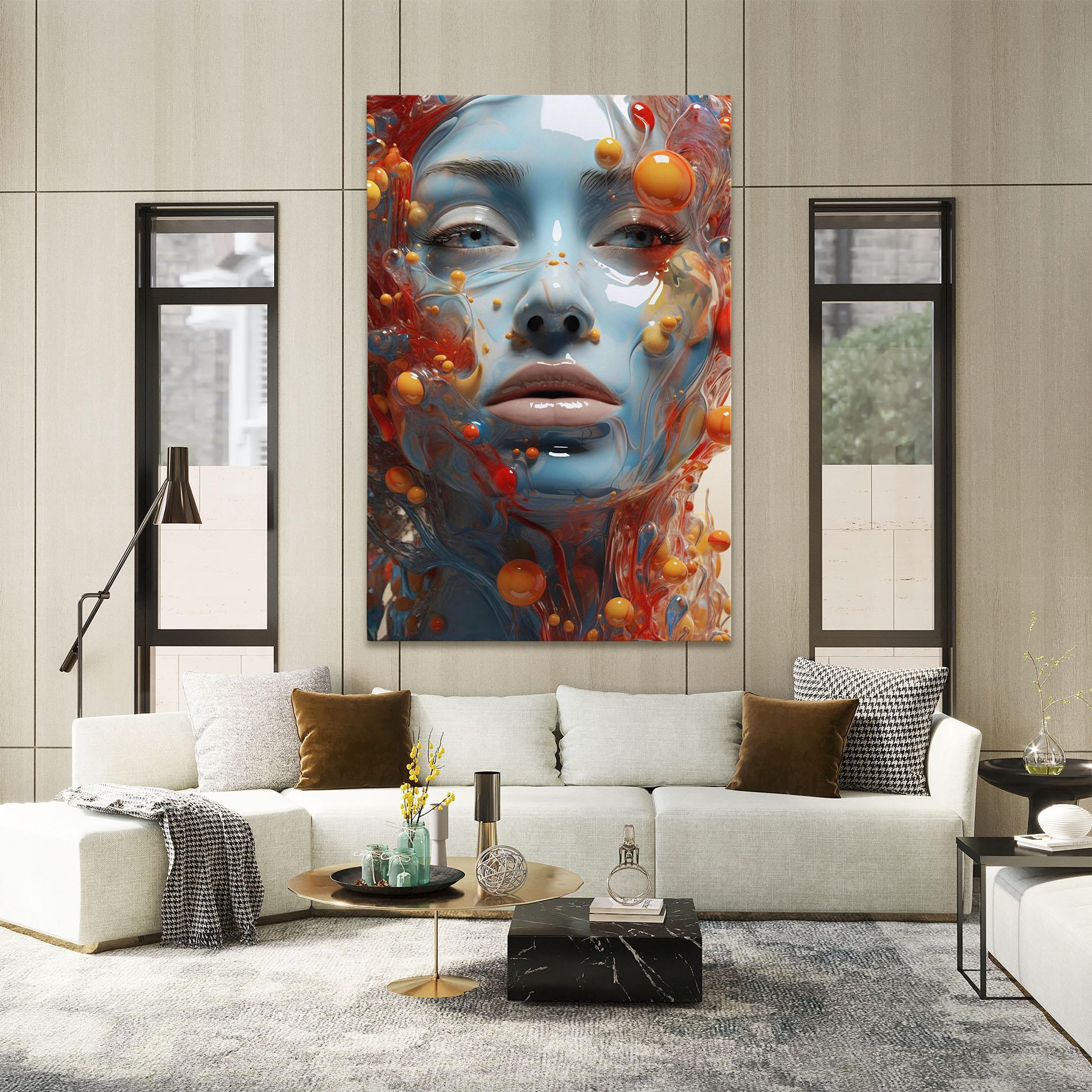 Vászonkép Pretty Blue Face mockup 2