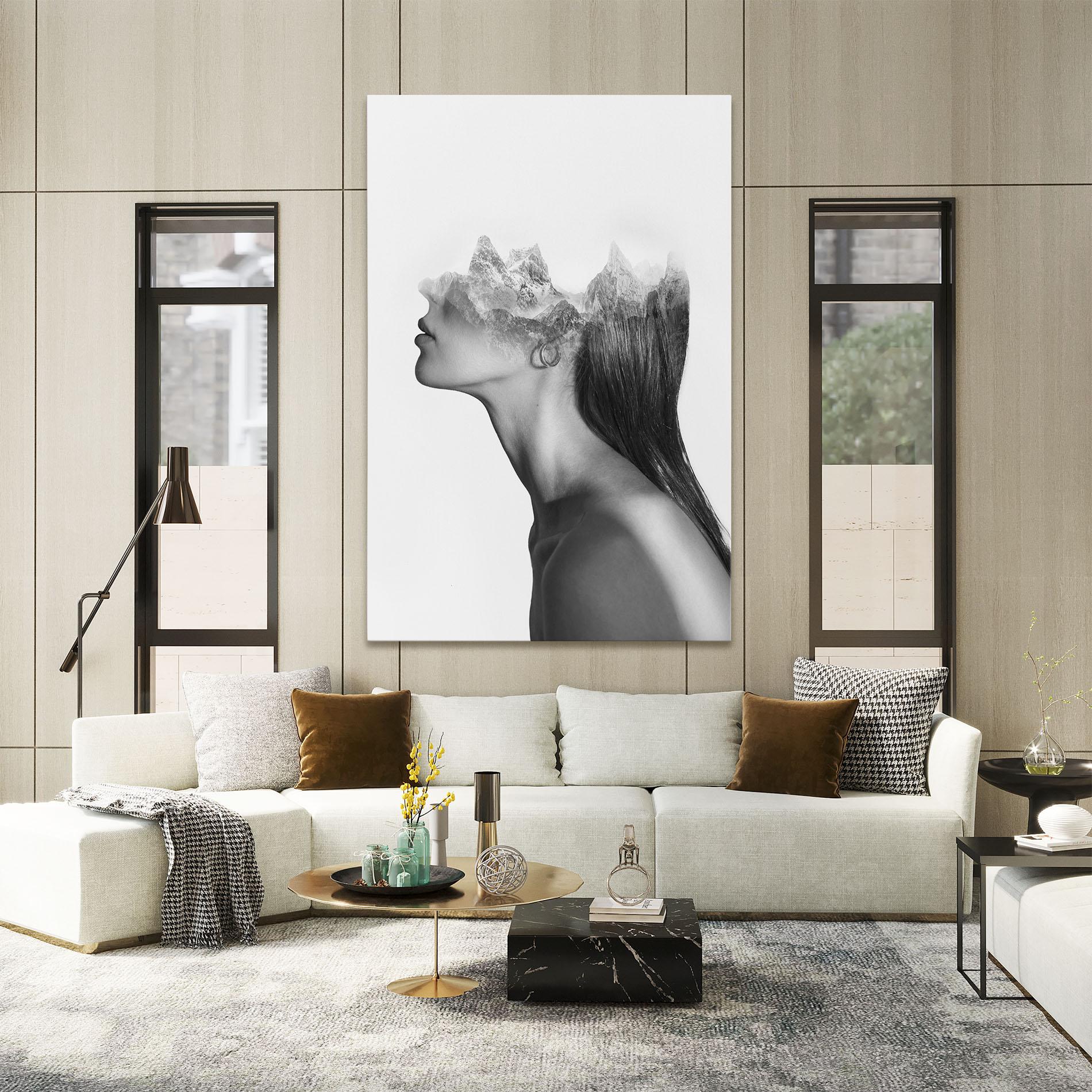 Vászonkép Woman Mountains View mockup 2