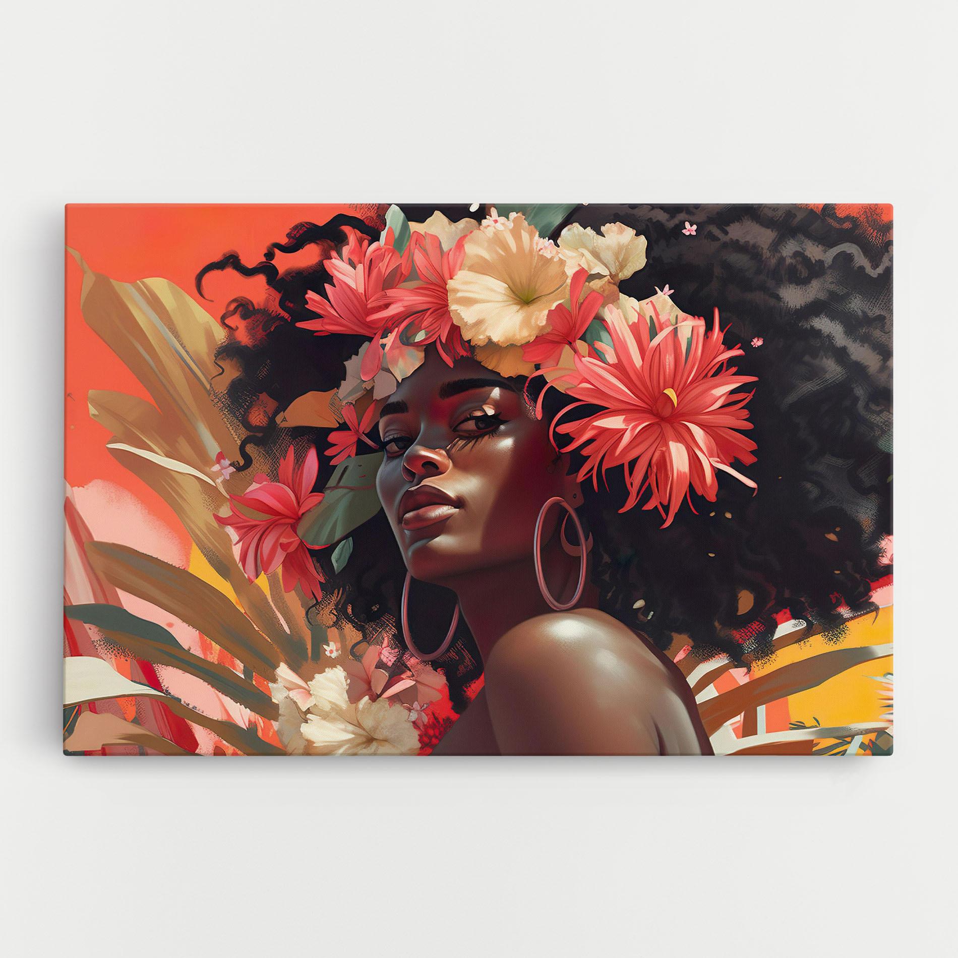 Vászonkép African Flower Woman mockup 0