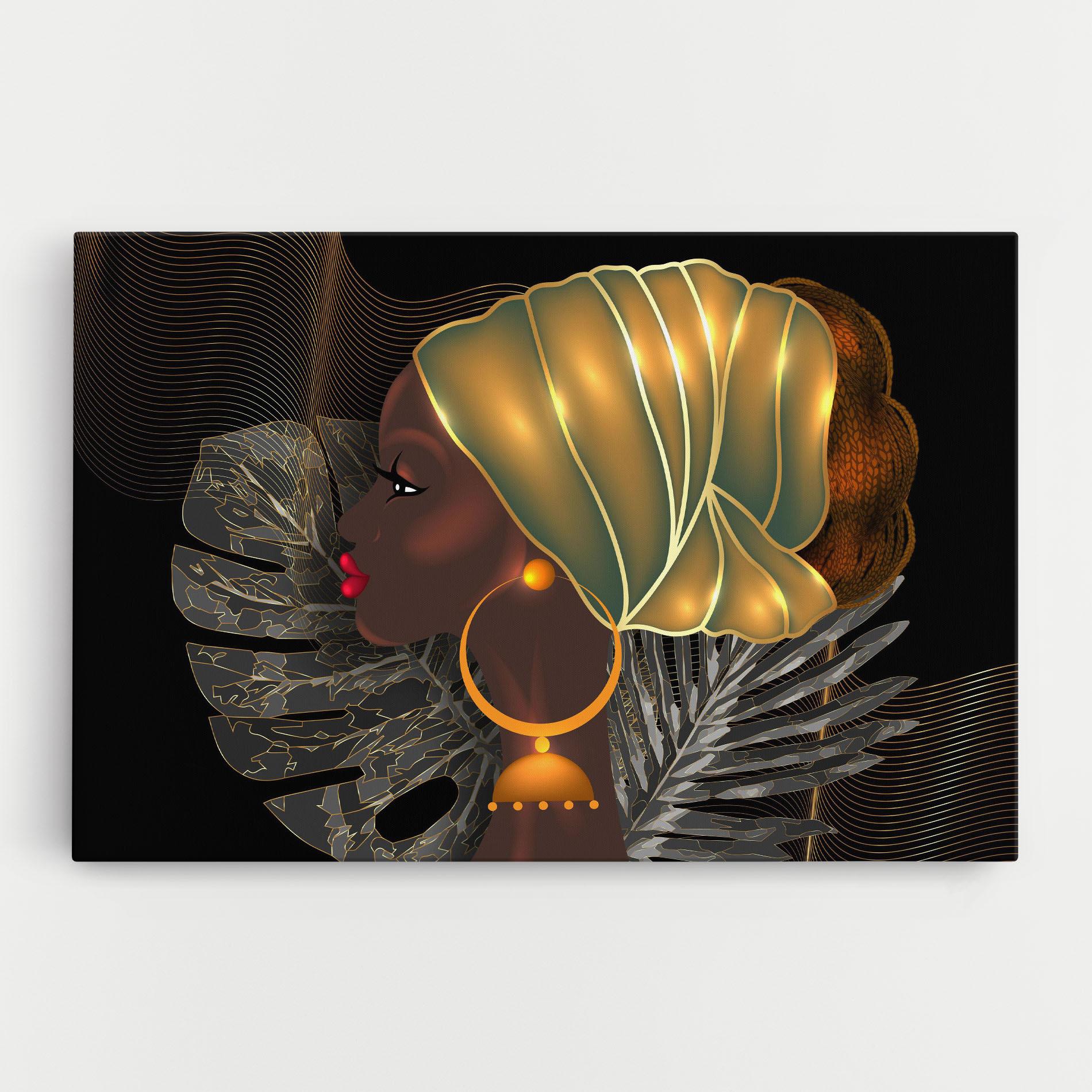 Vászonkép African Gold Leaf mockup 0