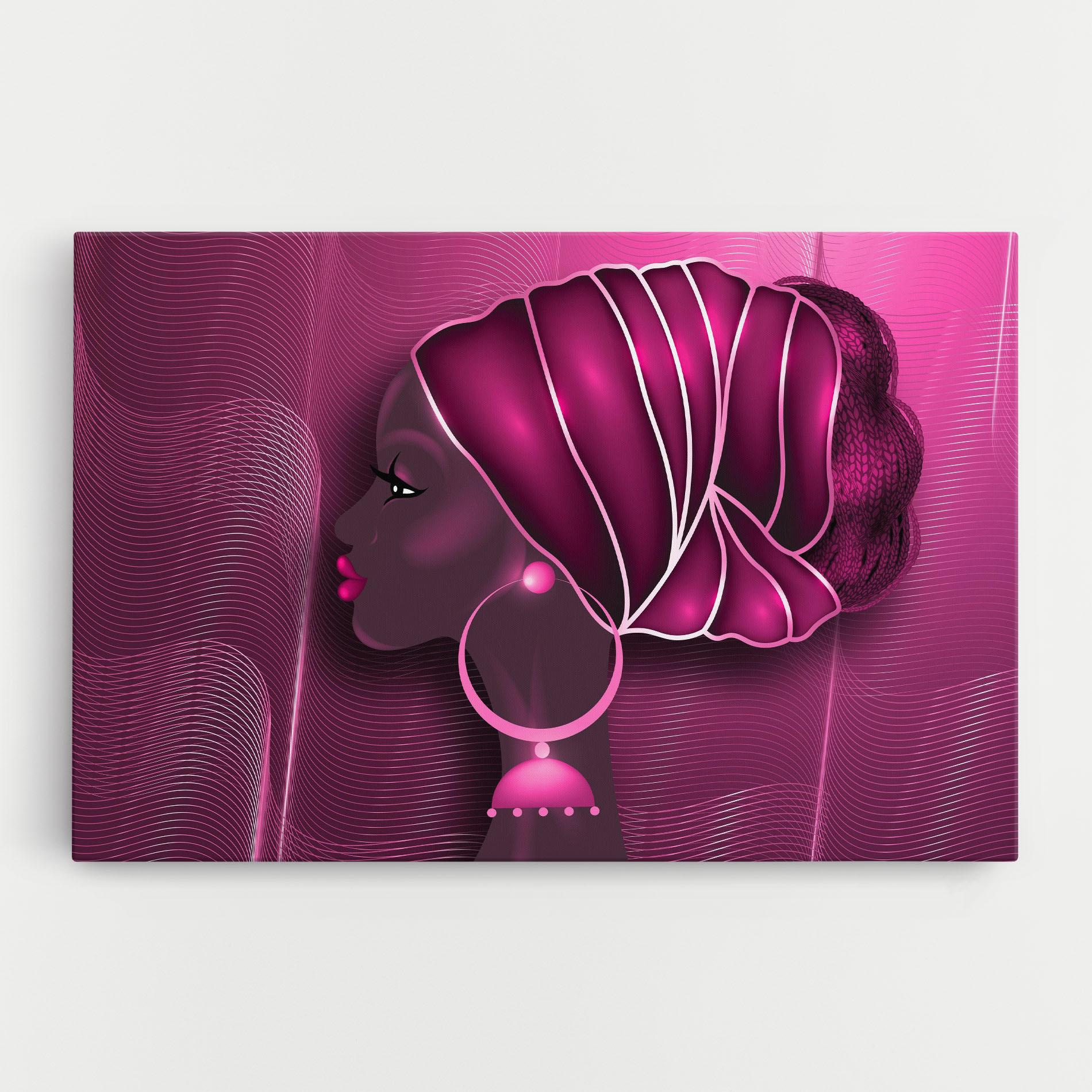 Vászonkép African Pink Woman mockup 0