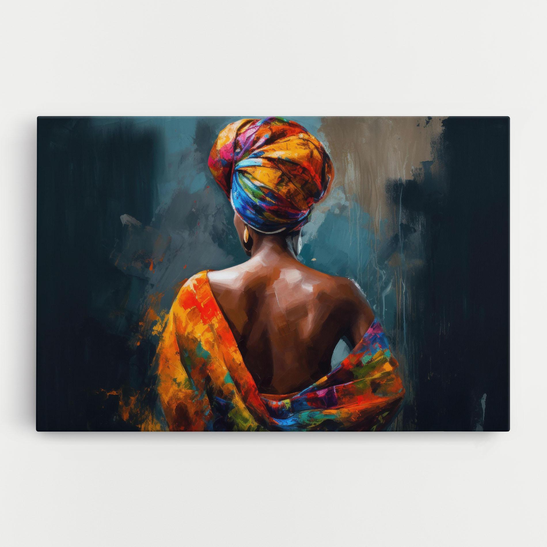 Vászonkép Colorful Turban Woman mockup 0
