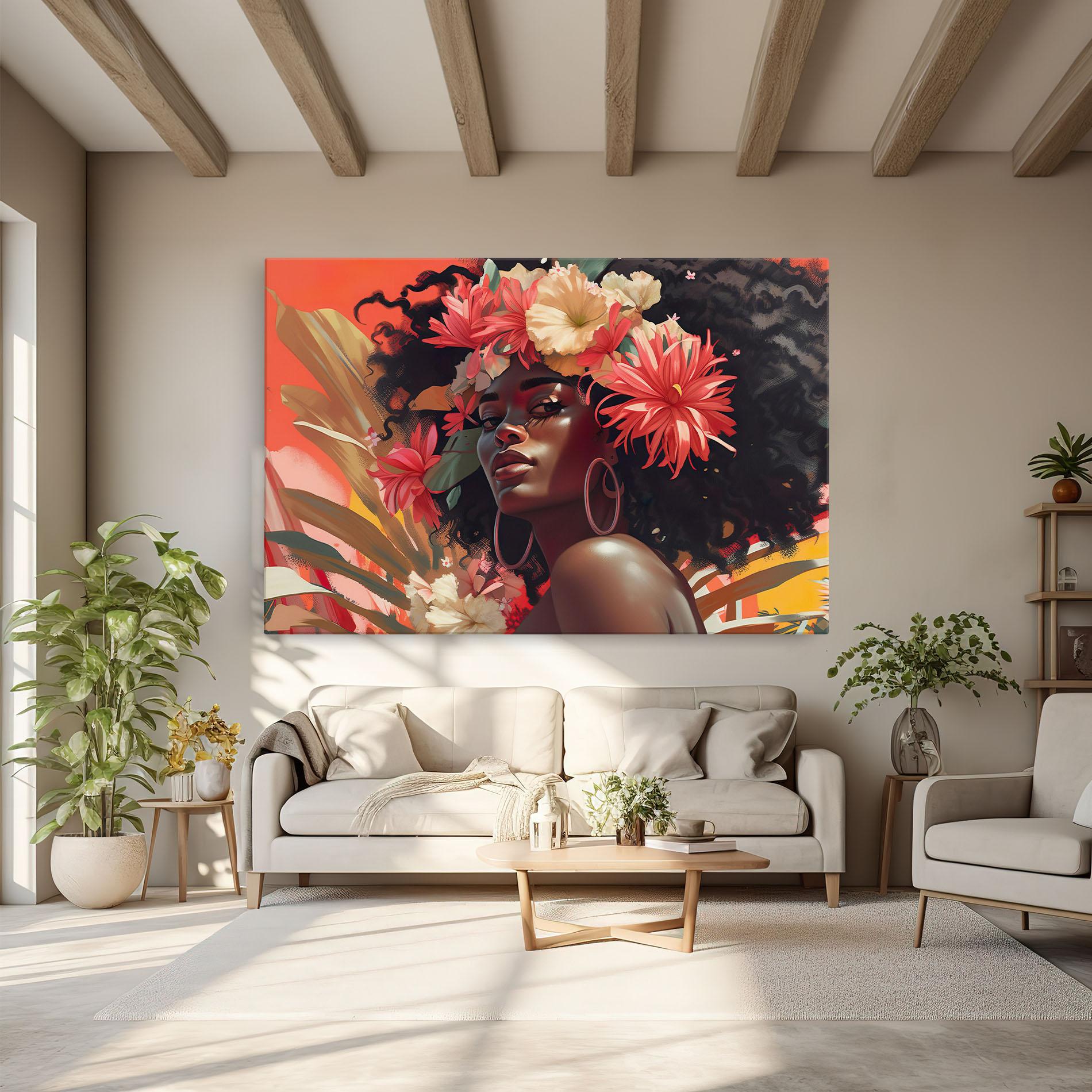 Vászonkép African Flower Woman mockup 6