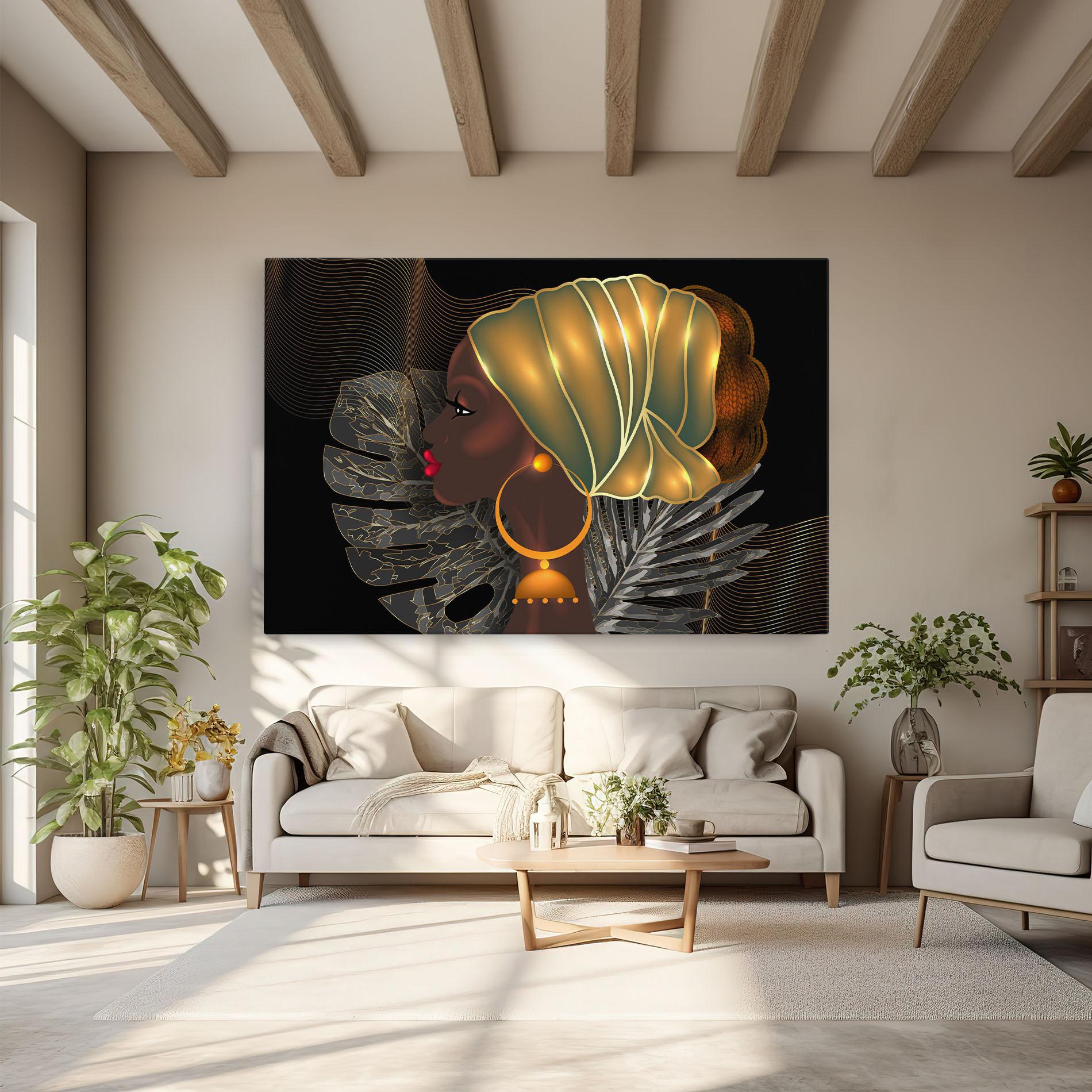Vászonkép African Gold Leaf mockup 6