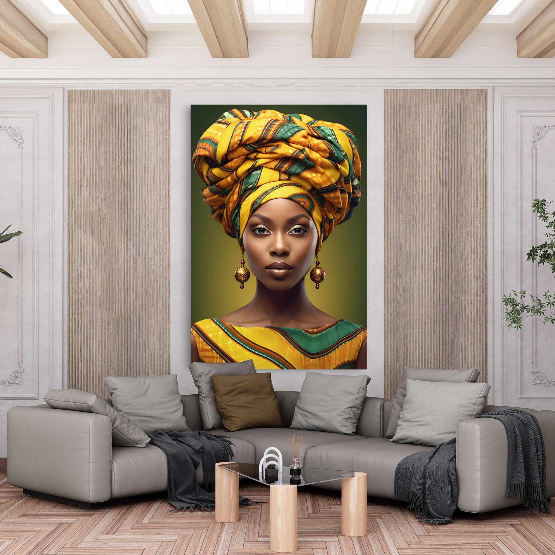 Vászonkép Yellow Scarf Woman mockup 6