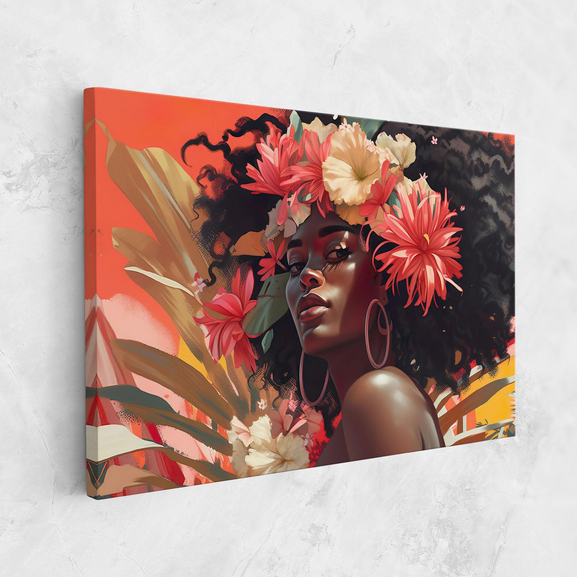 Vászonkép African Flower Woman mockup 1