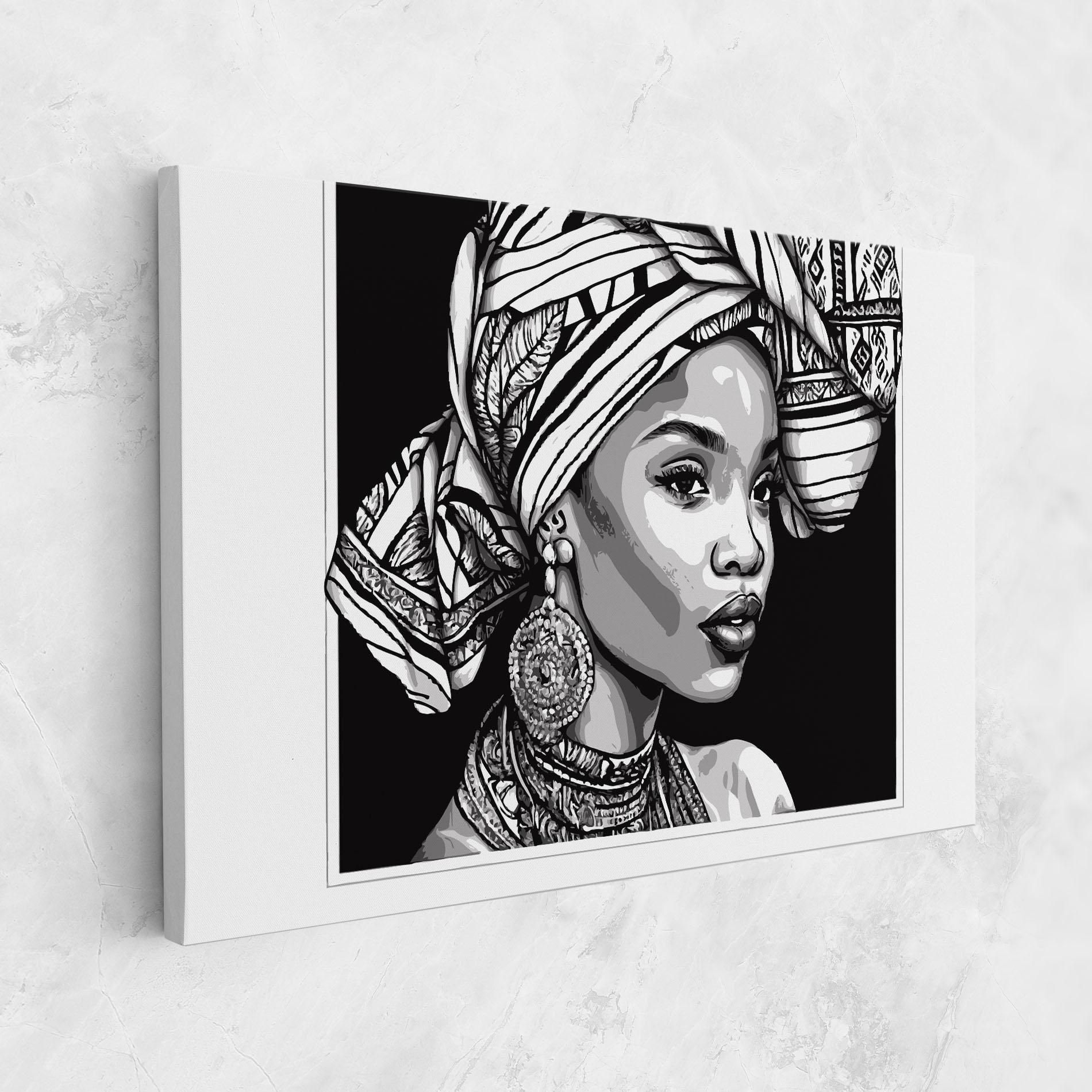 Vászonkép Beautiful African Lady mockup 1