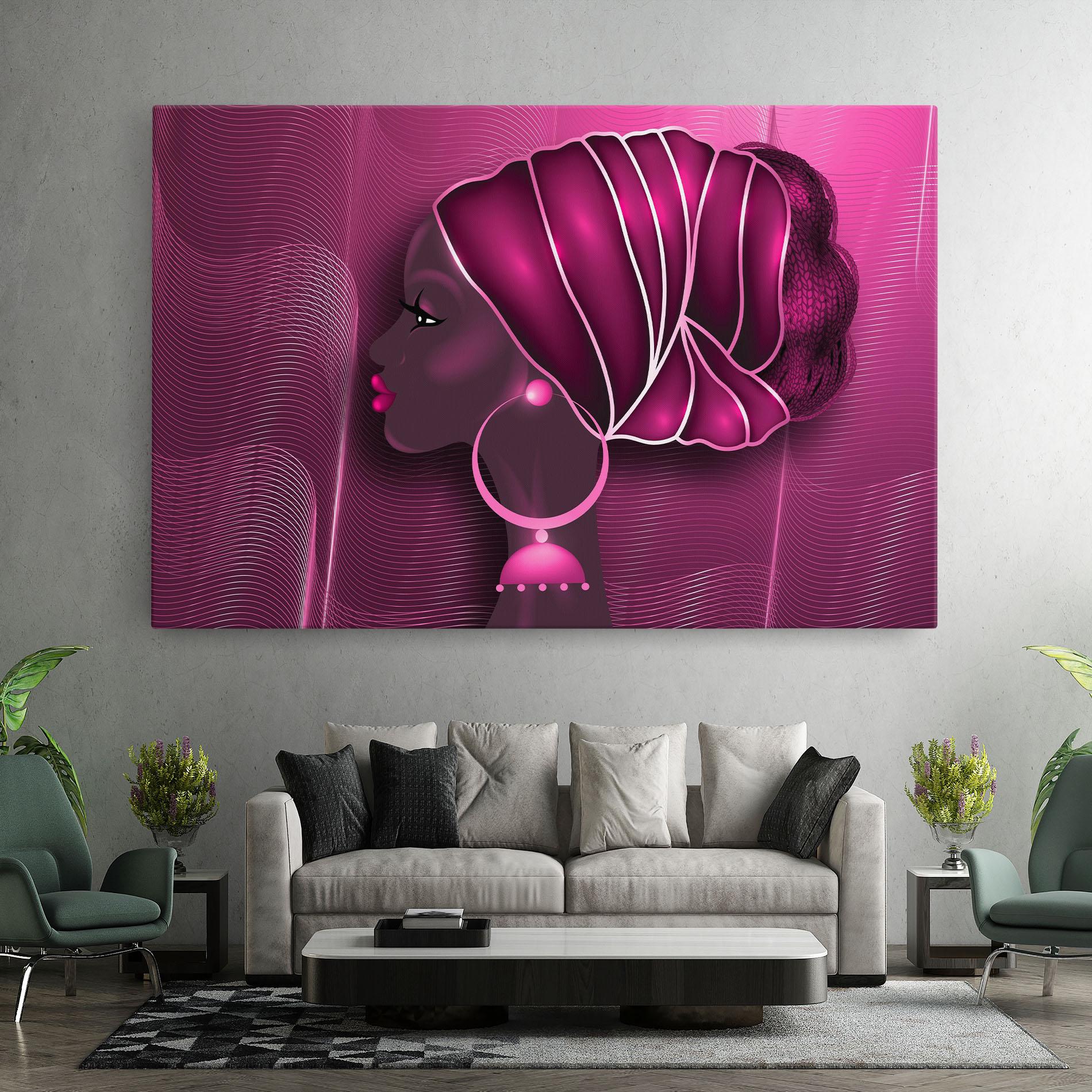 Vászonkép African Pink Woman mockup 7