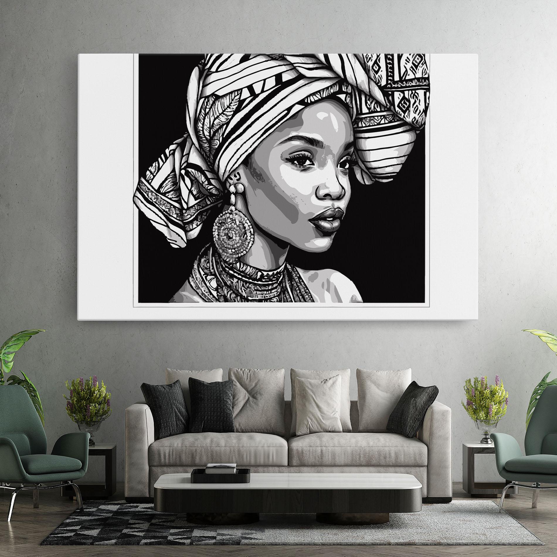 Vászonkép Beautiful African Lady mockup 7
