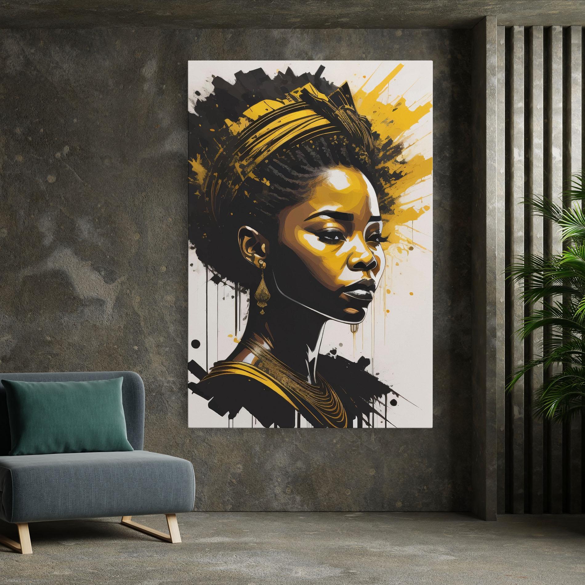 Vászonkép Gold African Woman mockup 7