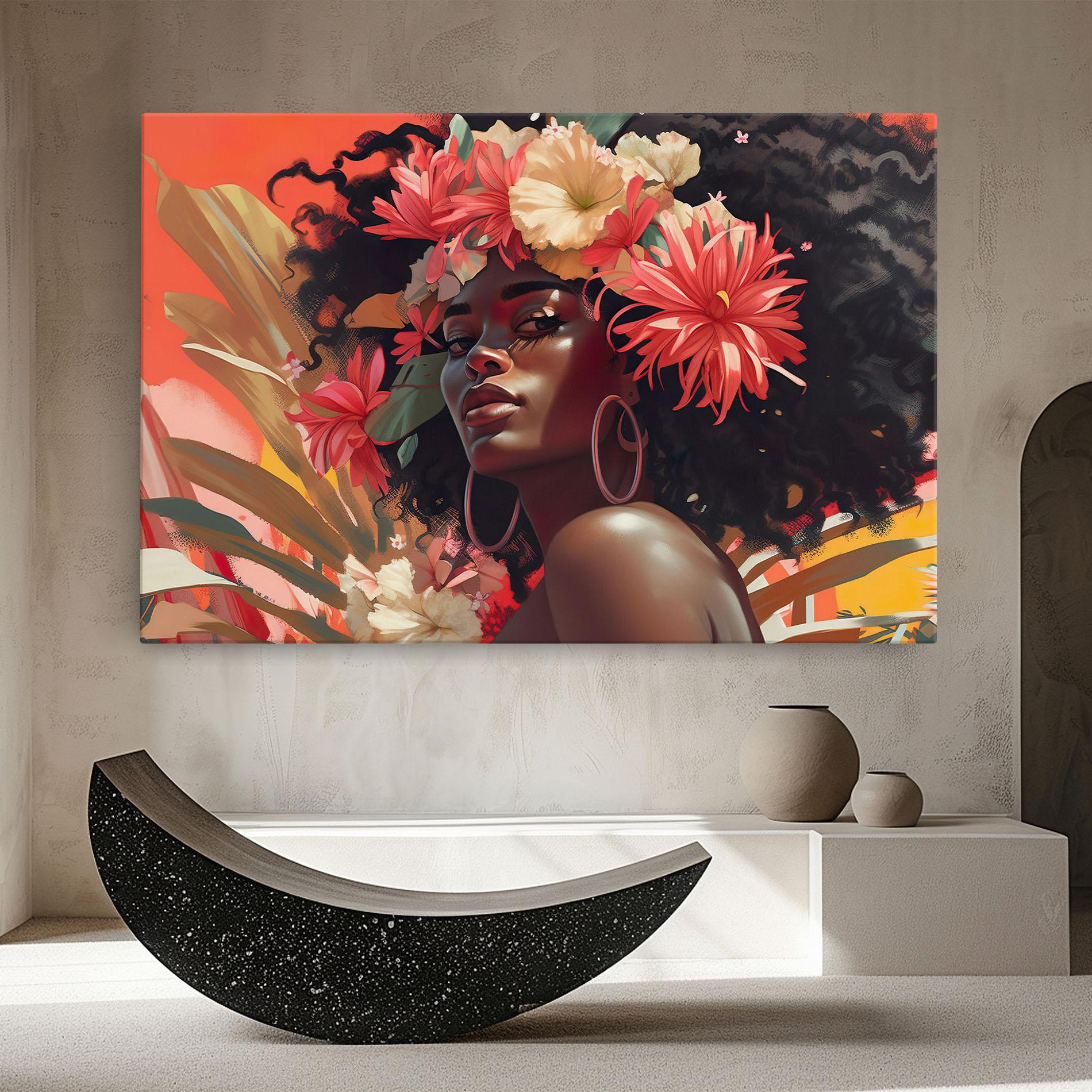 Vászonkép African Flower Woman mockup 8
