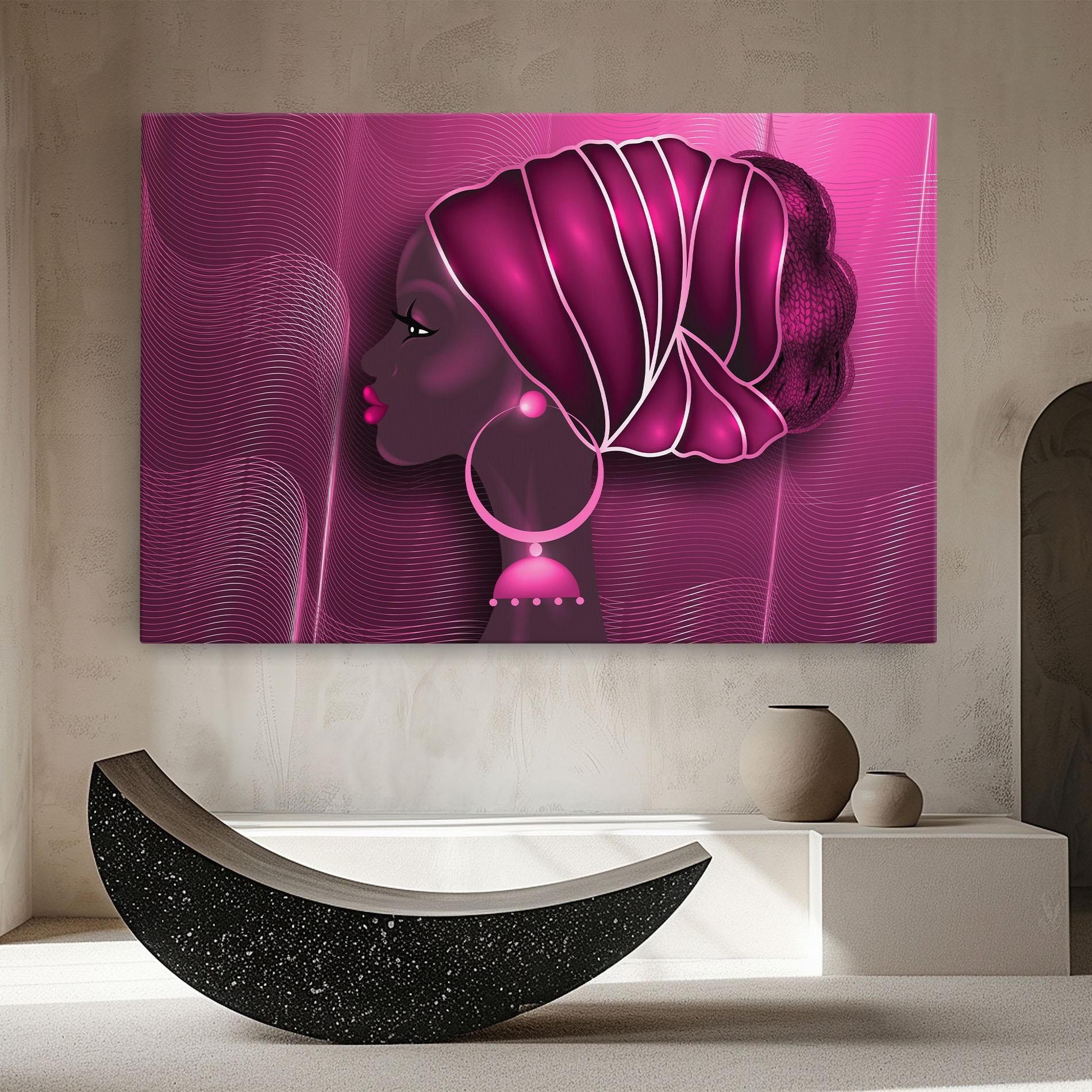Vászonkép African Pink Woman mockup 8