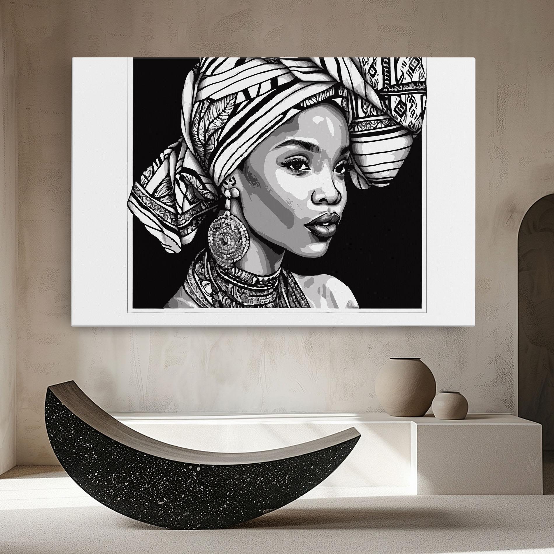 Vászonkép Beautiful African Lady mockup 8