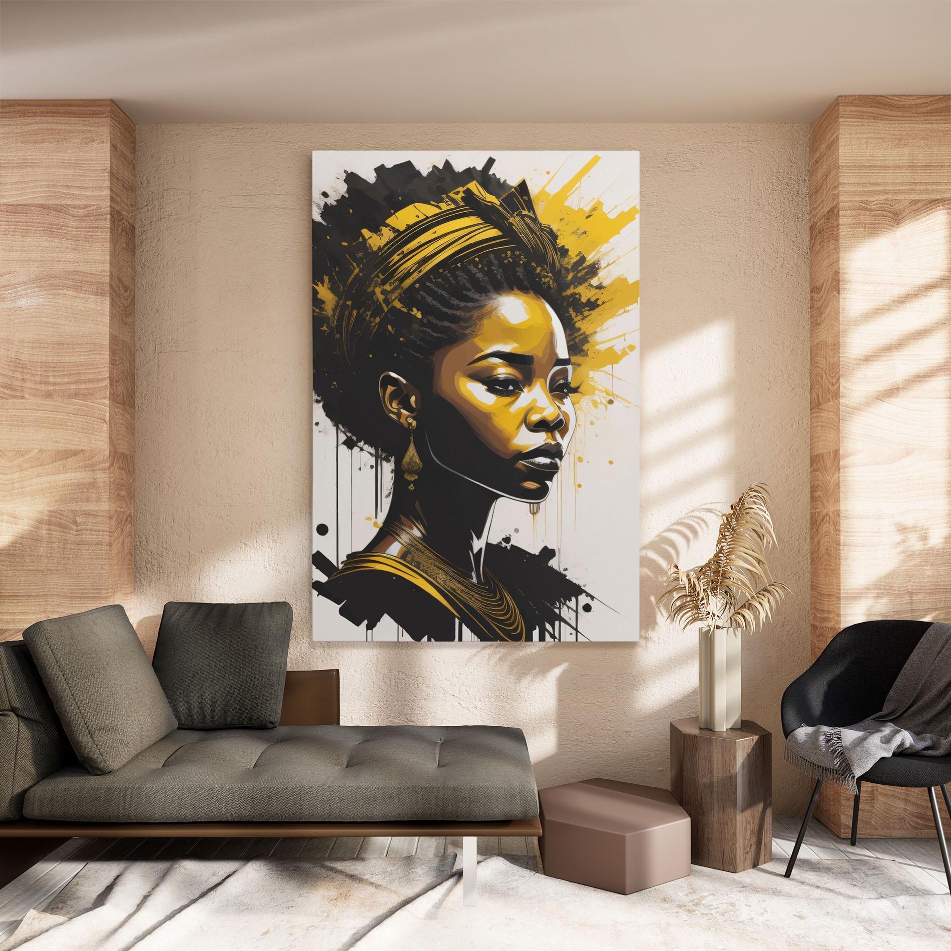 Vászonkép Gold African Woman mockup 8