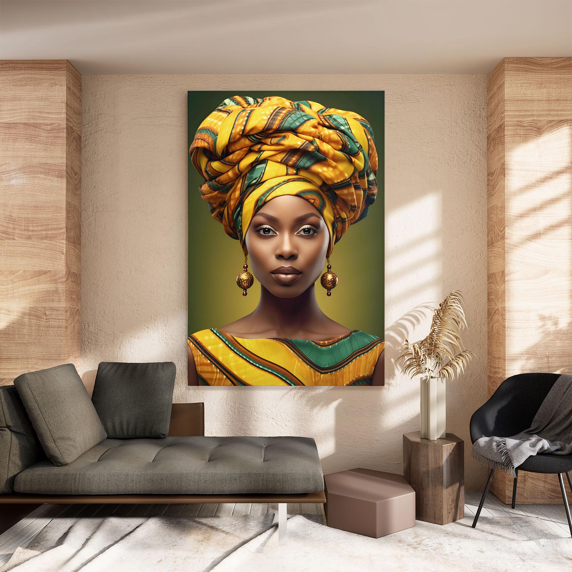 Vászonkép Yellow Scarf Woman mockup 8