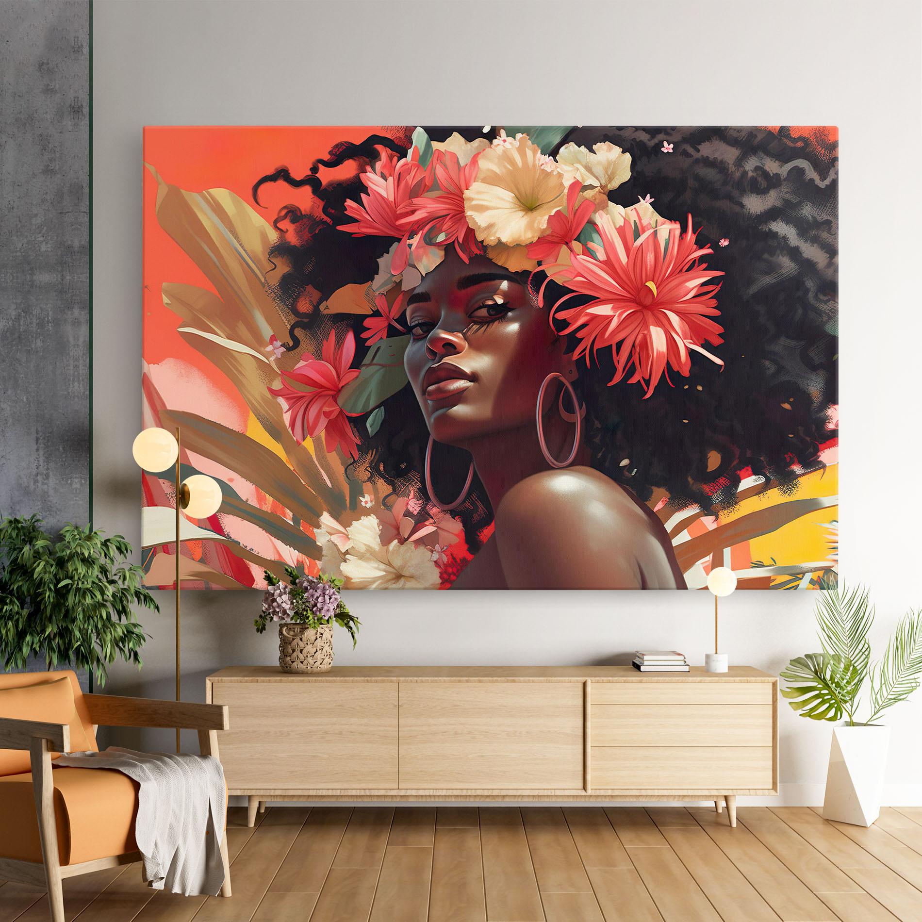 Vászonkép African Flower Woman mockup 9