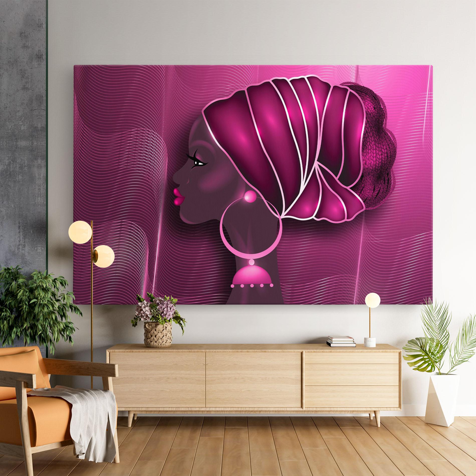 Vászonkép African Pink Woman mockup 9