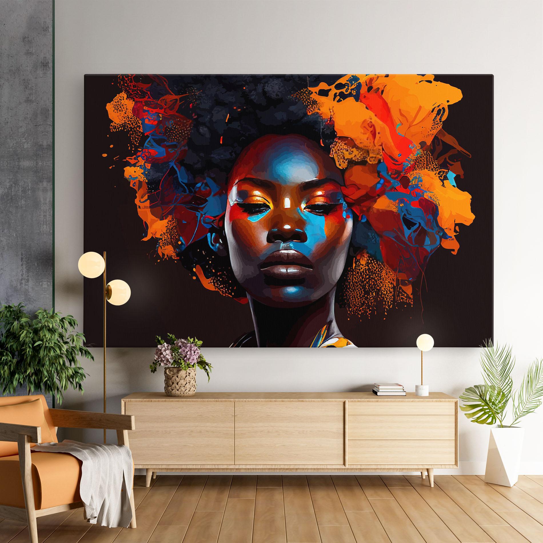 Vászonkép Africat Yellow Hair mockup 9