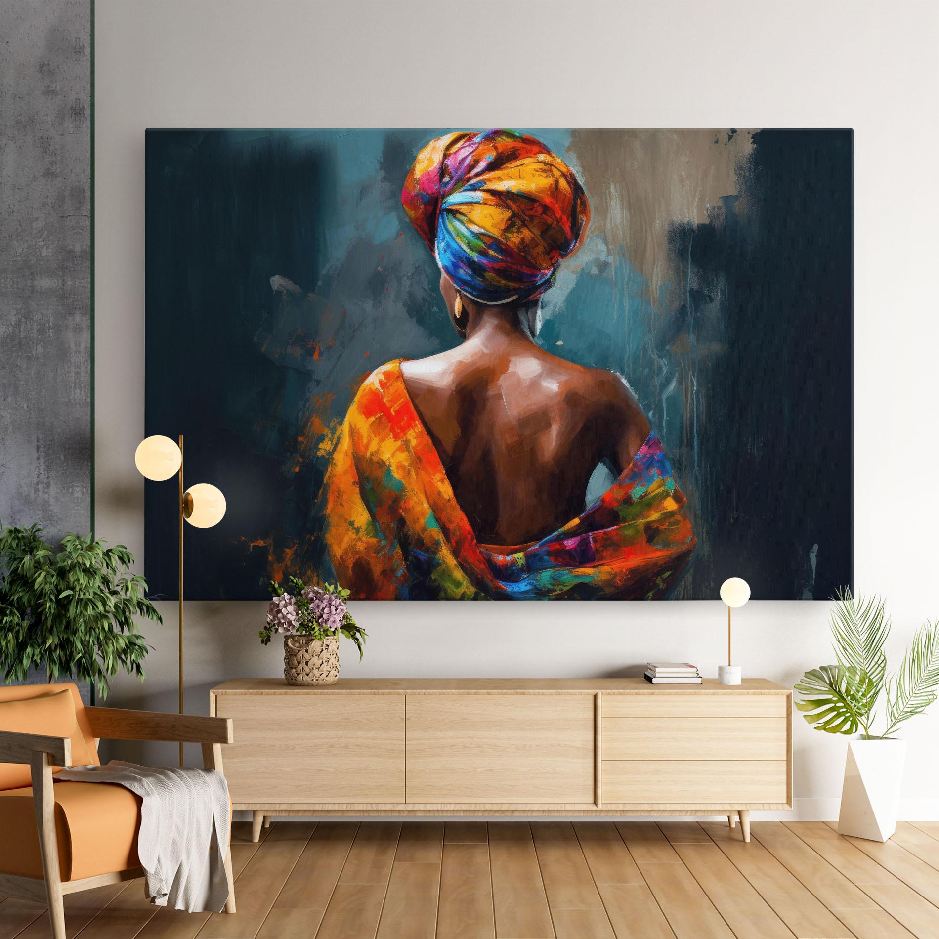 Vászonkép Colorful Turban Woman mockup 9