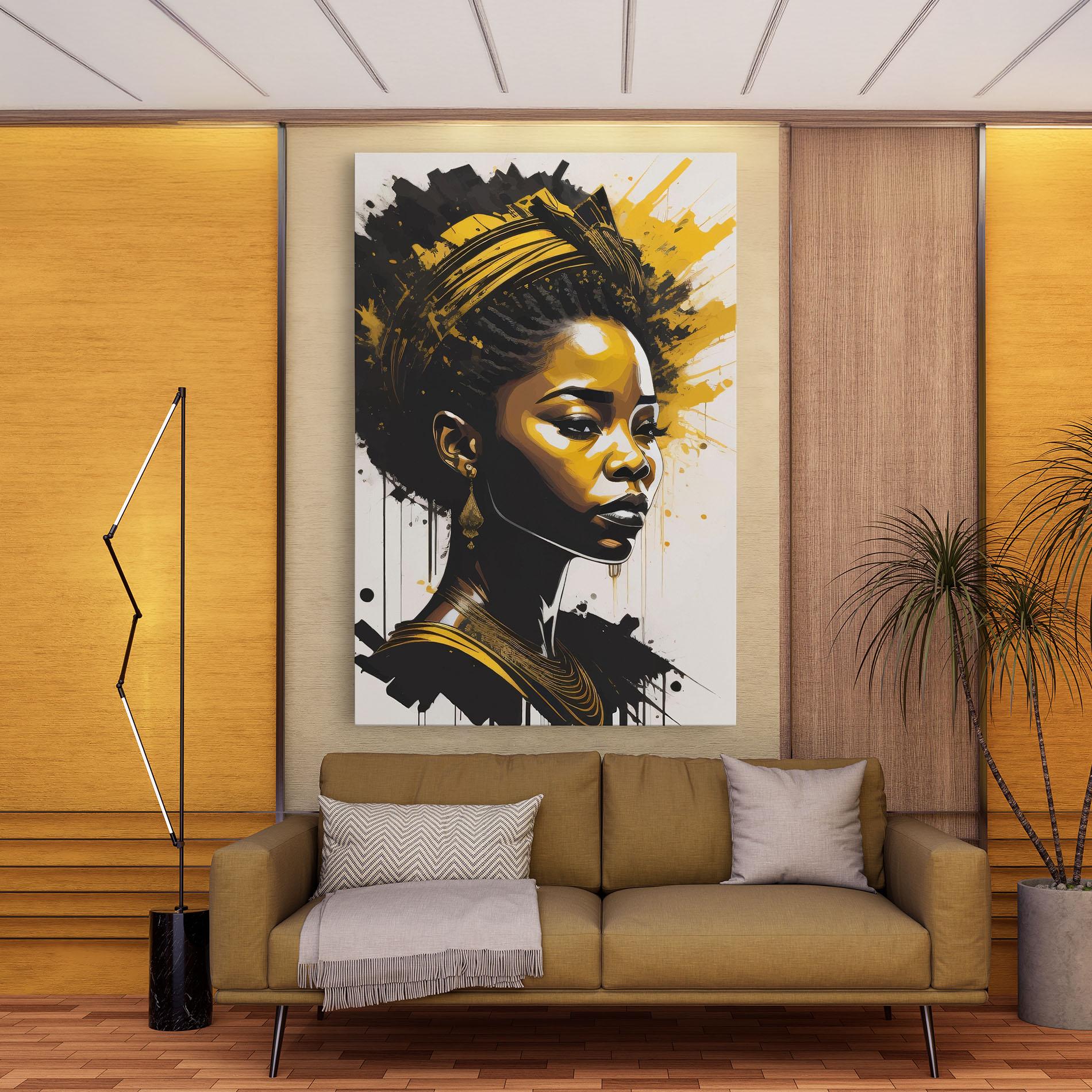 Vászonkép Gold African Woman mockup 9