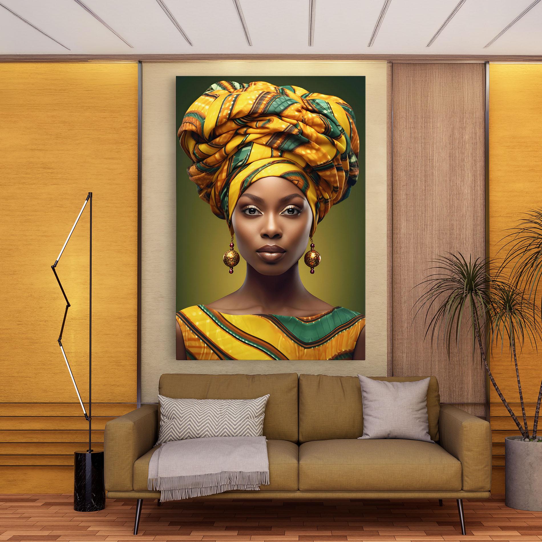 Vászonkép Yellow Scarf Woman mockup 9