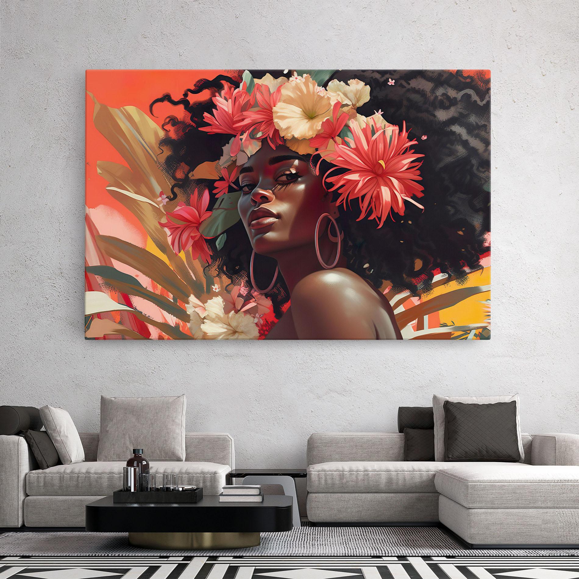 Vászonkép African Flower Woman mockup 2