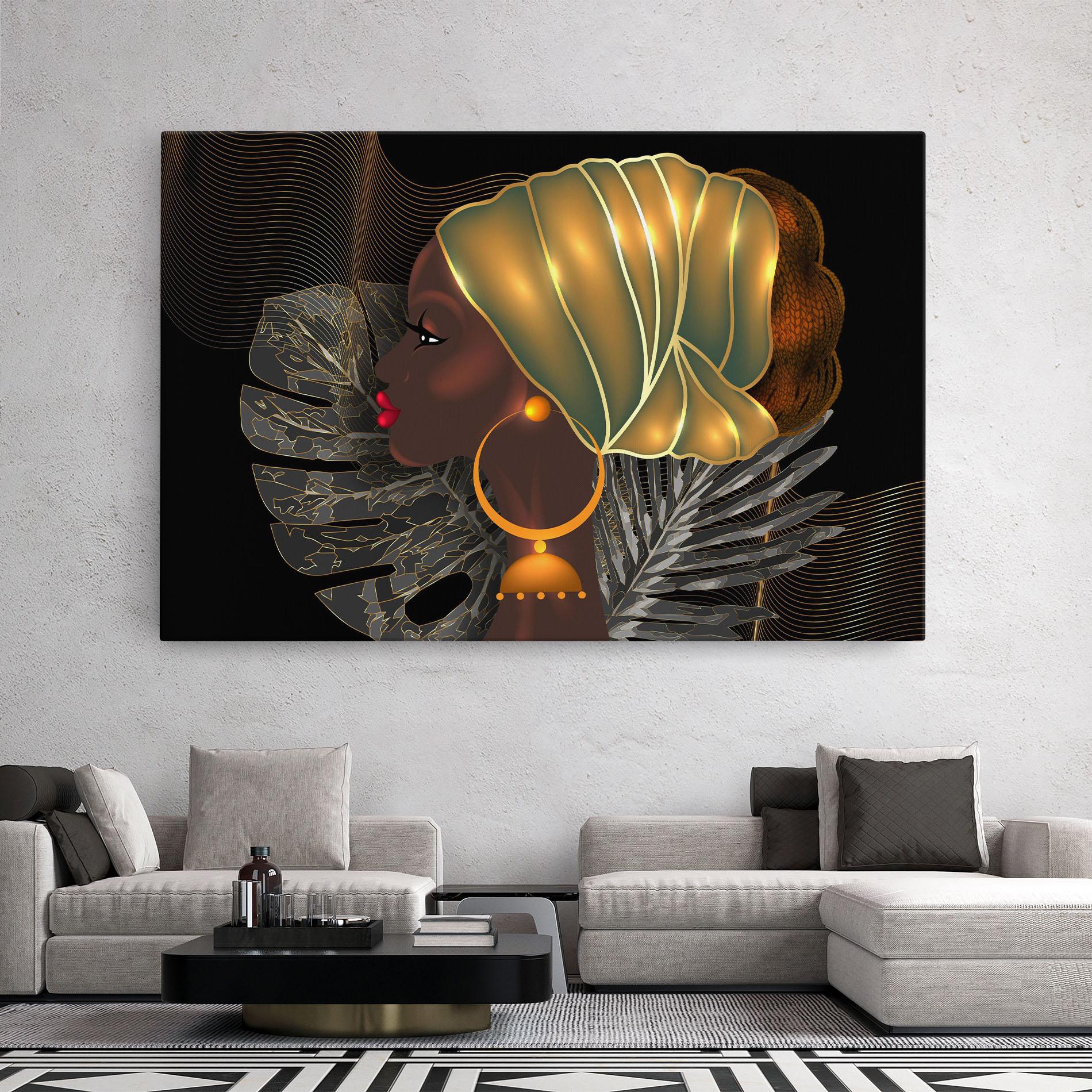 Vászonkép African Gold Leaf mockup 2