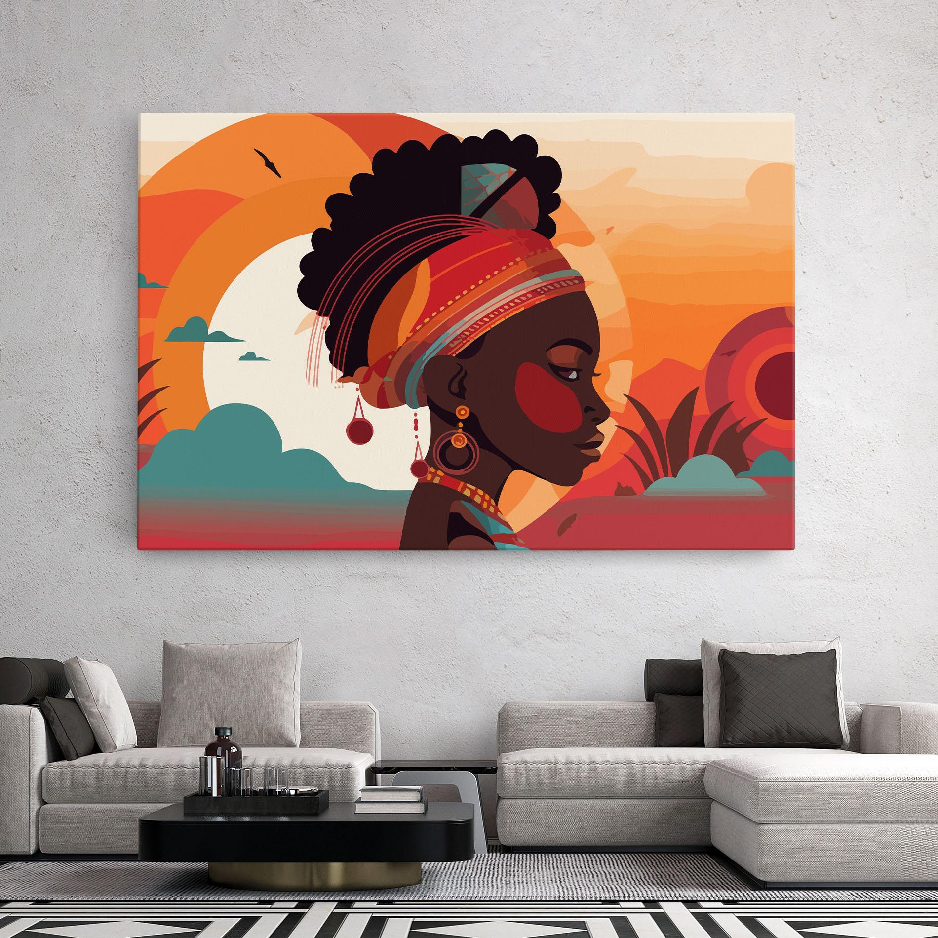Vászonkép African Lady Art mockup 2