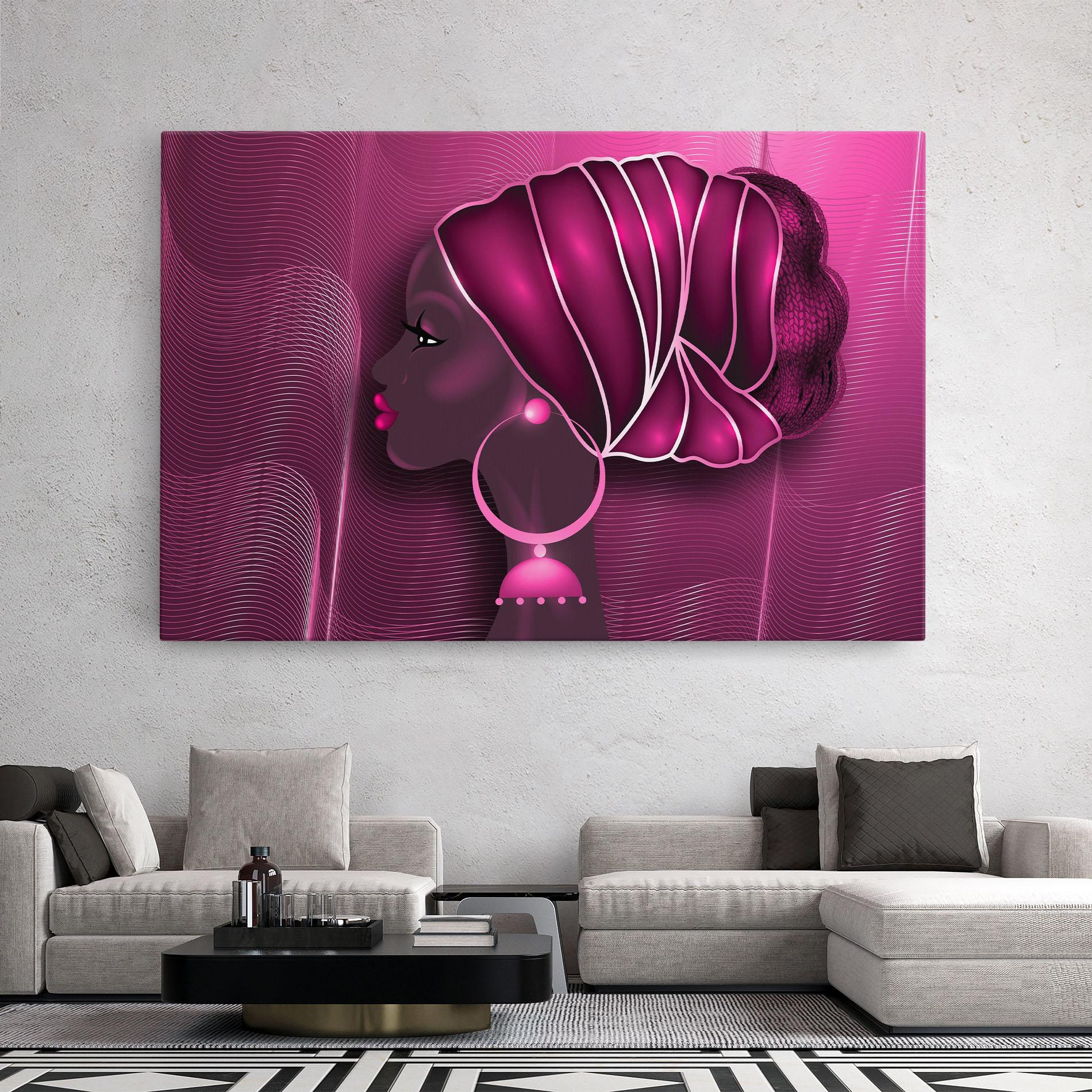 Vászonkép African Pink Woman mockup 2