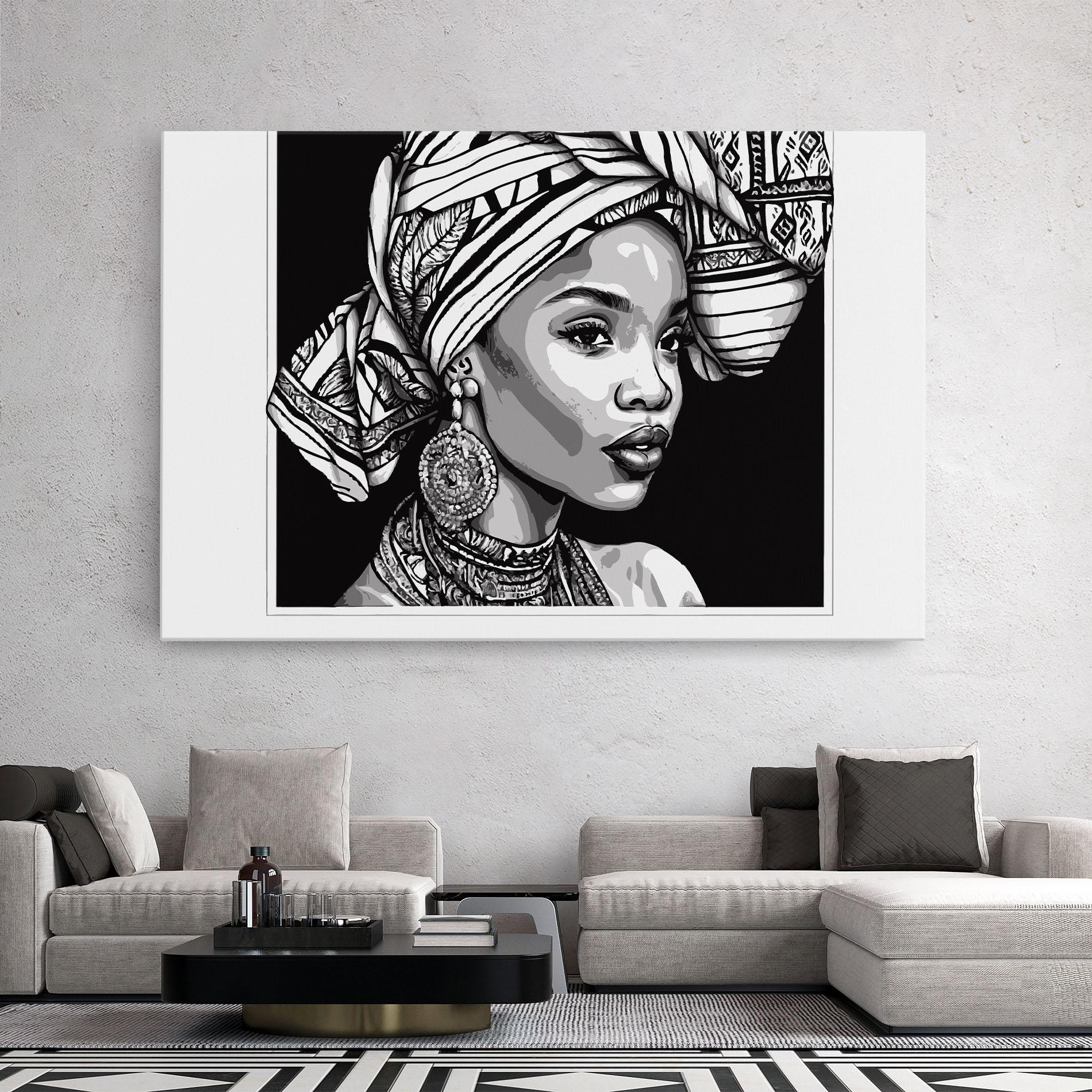 Vászonkép Beautiful African Lady mockup 2